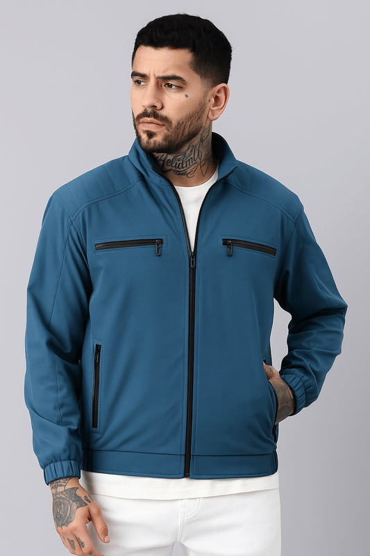    			VOXATI Polyester Men's Windcheater Jacket - Blue ( Pack of 1 )