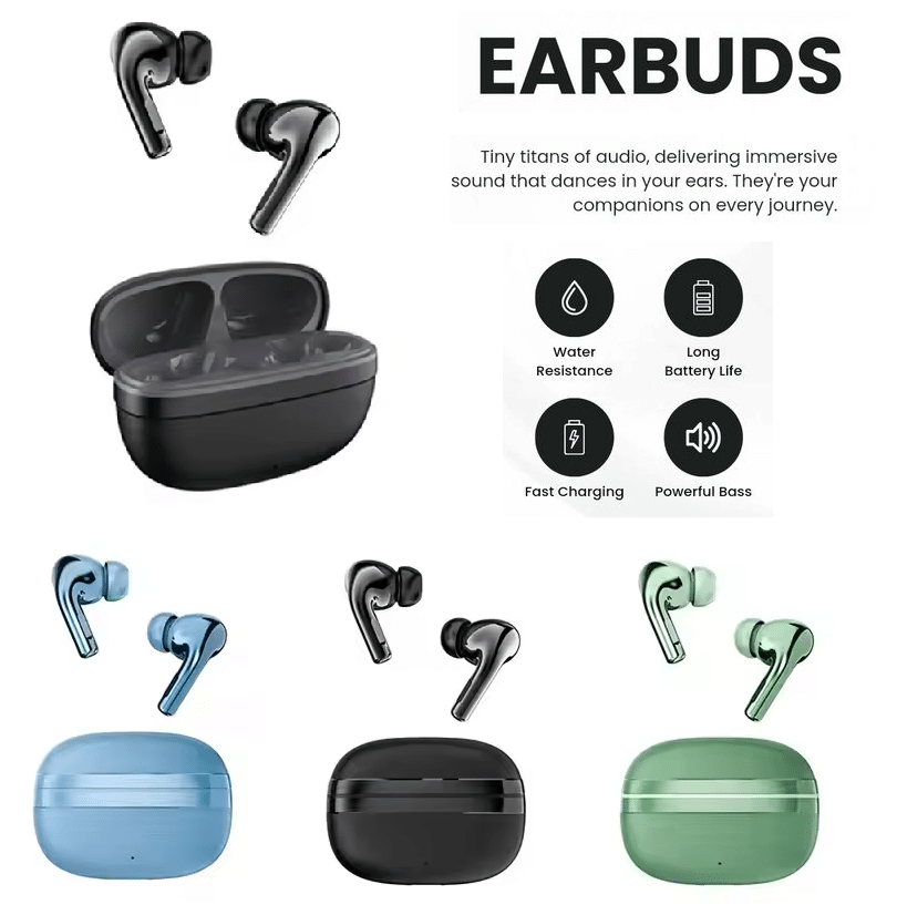     			Wireless Bluetooth Earbuds with ENC Mic | Upto 40H Playtime | Deep  Bass Stereo Sound | Type-C Fast Charging | IPX5 Waterproof | Touch Controls | Compatible with Android & iOS (Black)