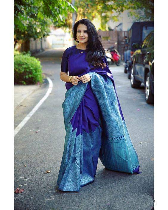     			fab woven Art Silk Woven Kanjeevaram Sarees With Unstitched Blouse Piece ( Blue )