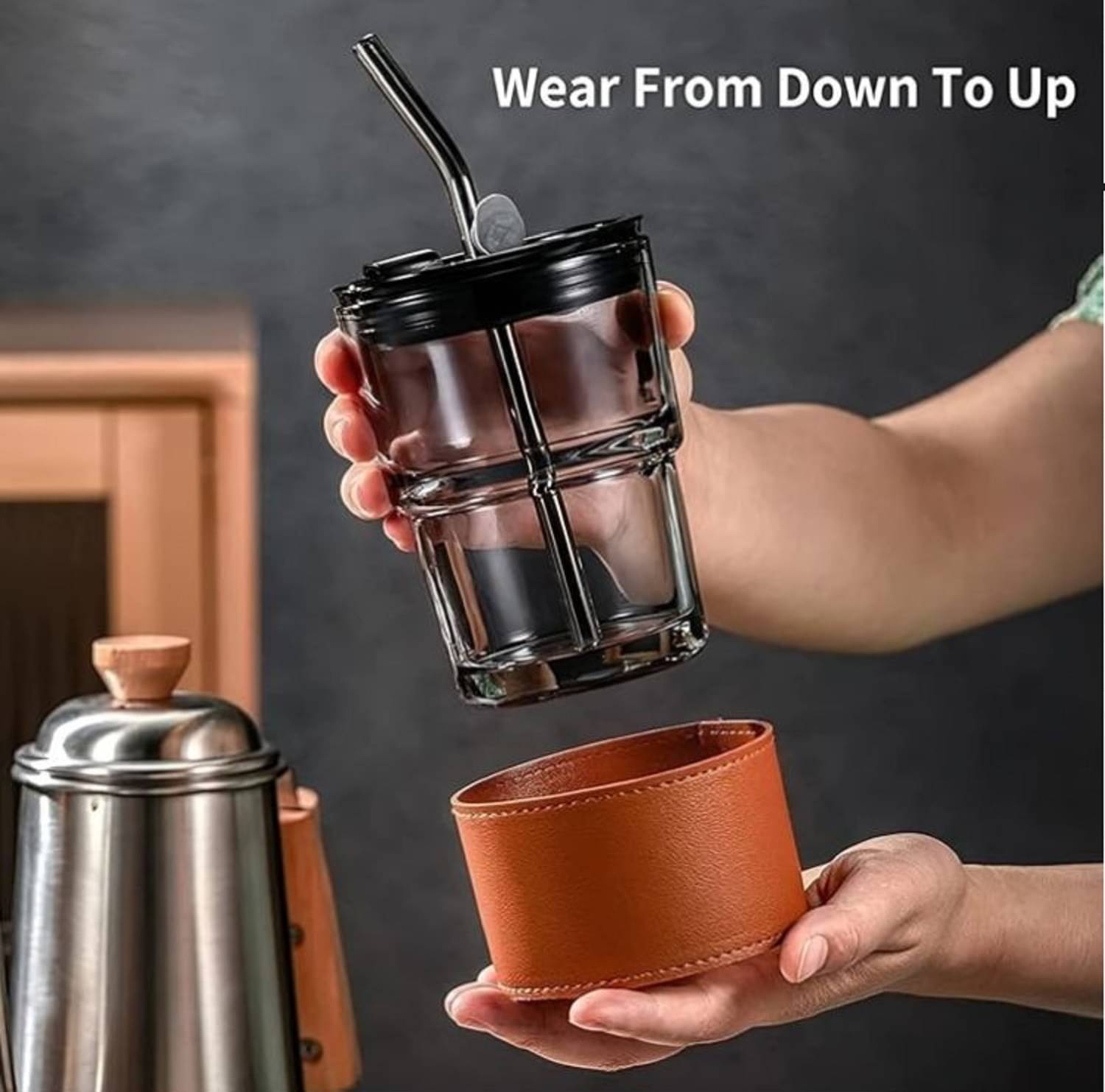     			forral Tumbler with Straw Glass Plain Glasses 400 ml ( Pack of 1 ) Assorted