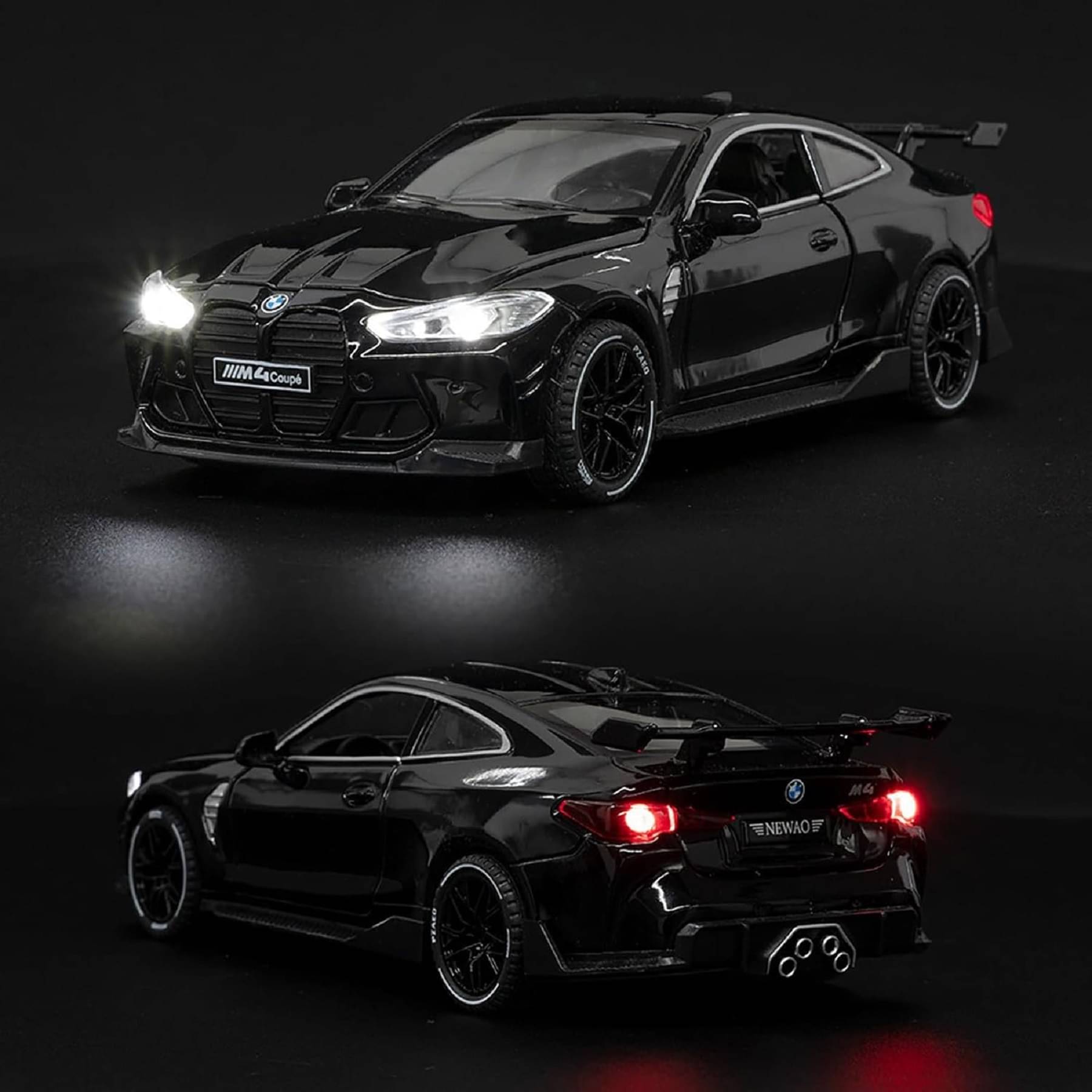     			1:32 B.M.W M4 Sport Diecast Metal Pullback Toy car with Openable Doors & Light, Music Boys Gifts Toys for Kids (MULTI  COLOR)