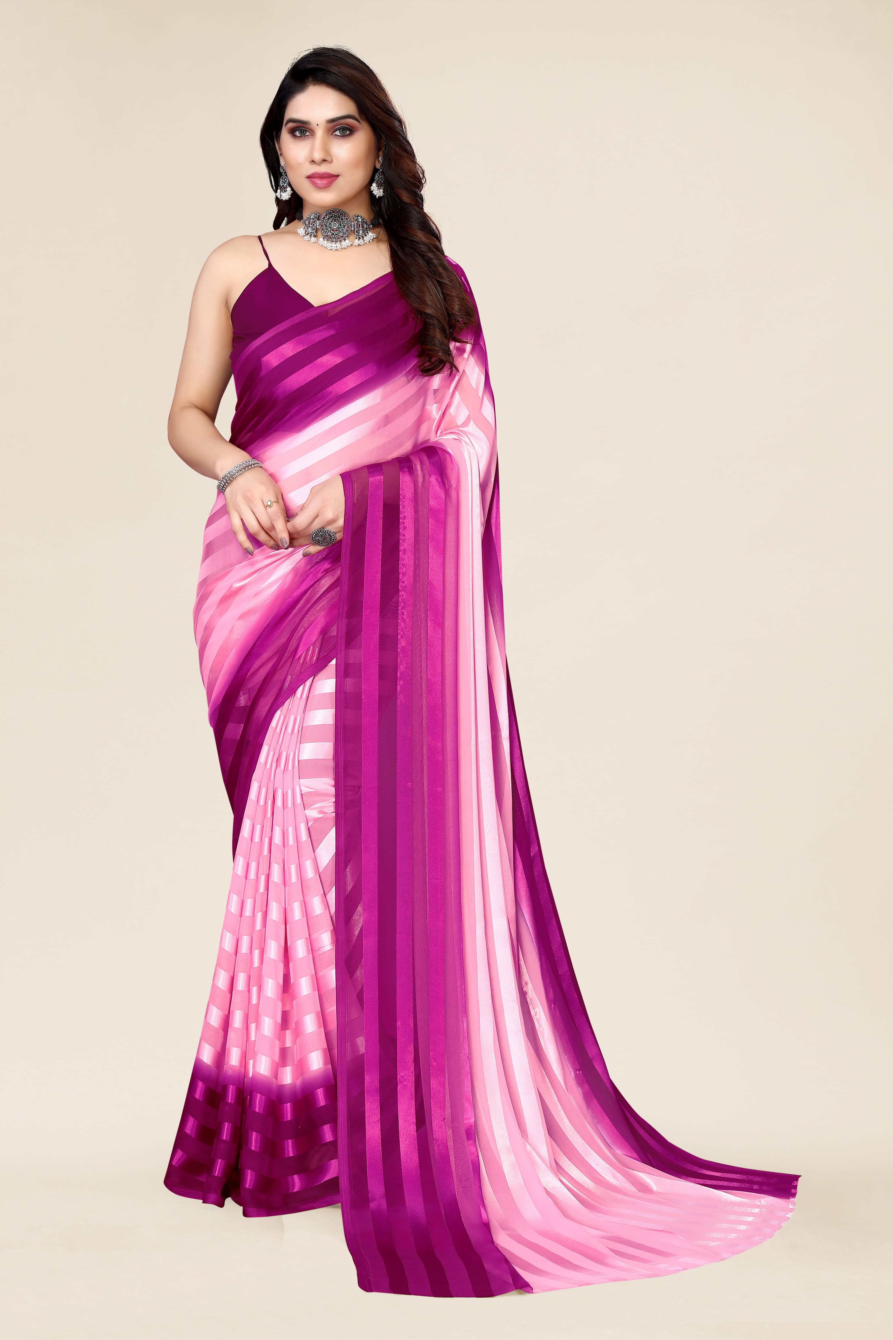     			ANAND SAREES Satin Embellished Kasavu Saree With Unstitched Blouse Piece ( Rani )