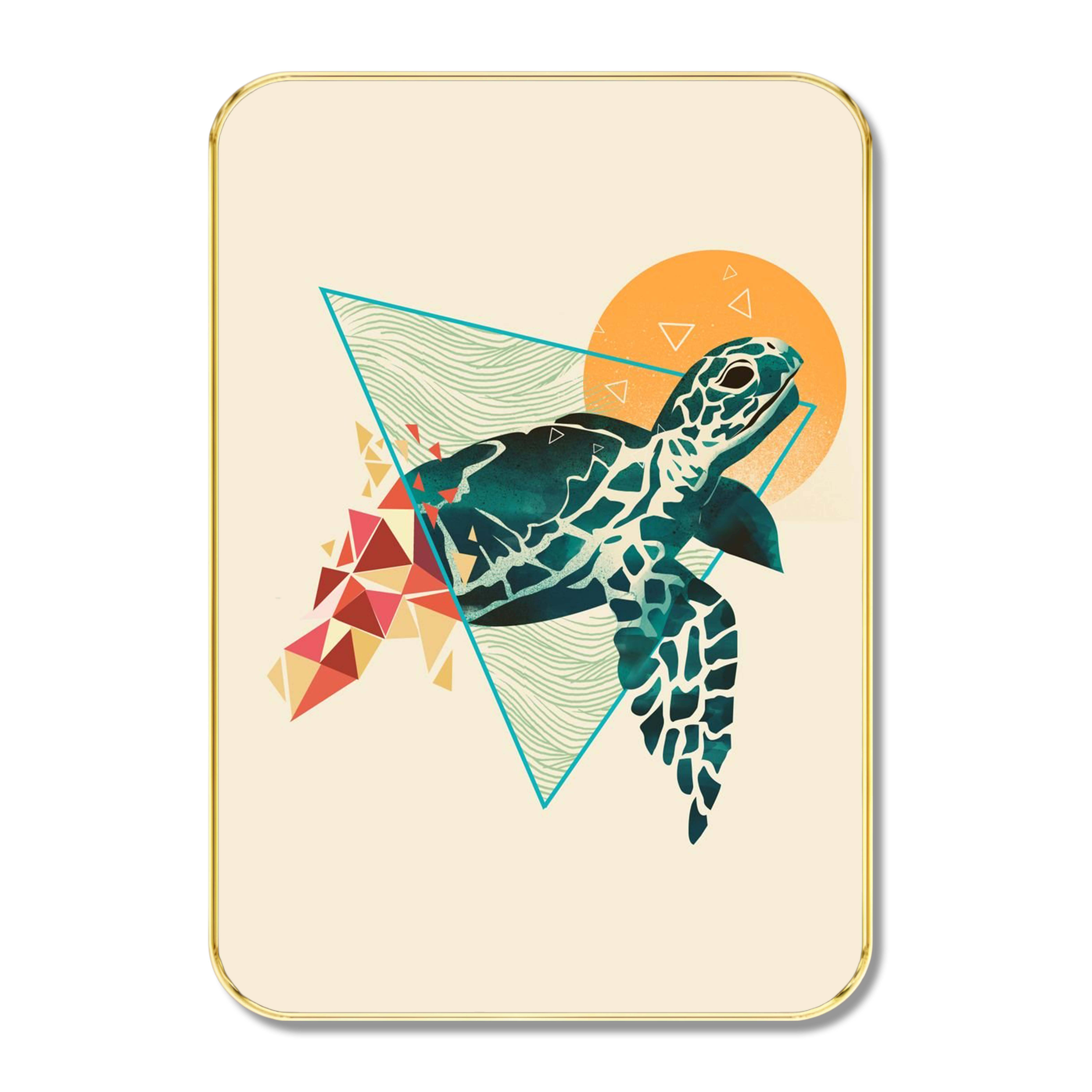 Abstract Turtle Wall Art – Modern Geometric Sea Life Painting with Triangle & Sunset Design | Framed Ocean Animal Artwork for Living Room, Bedroom, Office Abstract Turtle Wall Art – Modern Geometric Sea Life Painting with Triangle & Sunset Design | Framed Ocean Animal Artwork for Living Room, Bedroom, Office