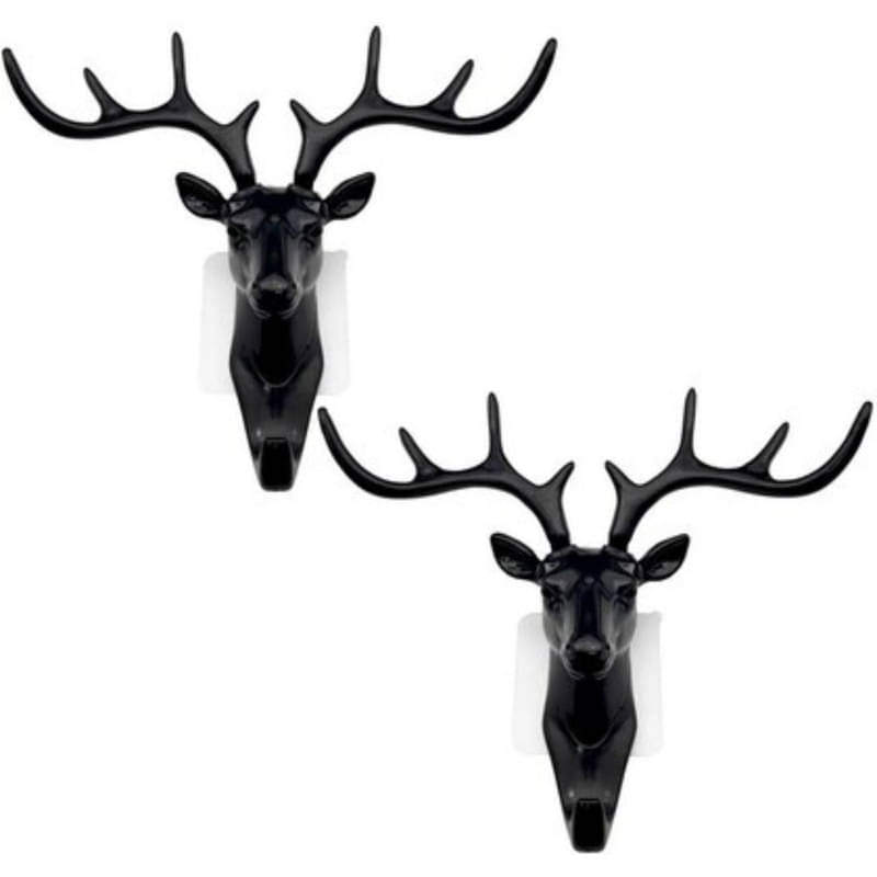     			BLUST & FAMME Black Plastic Key Holder - Pack of 2
