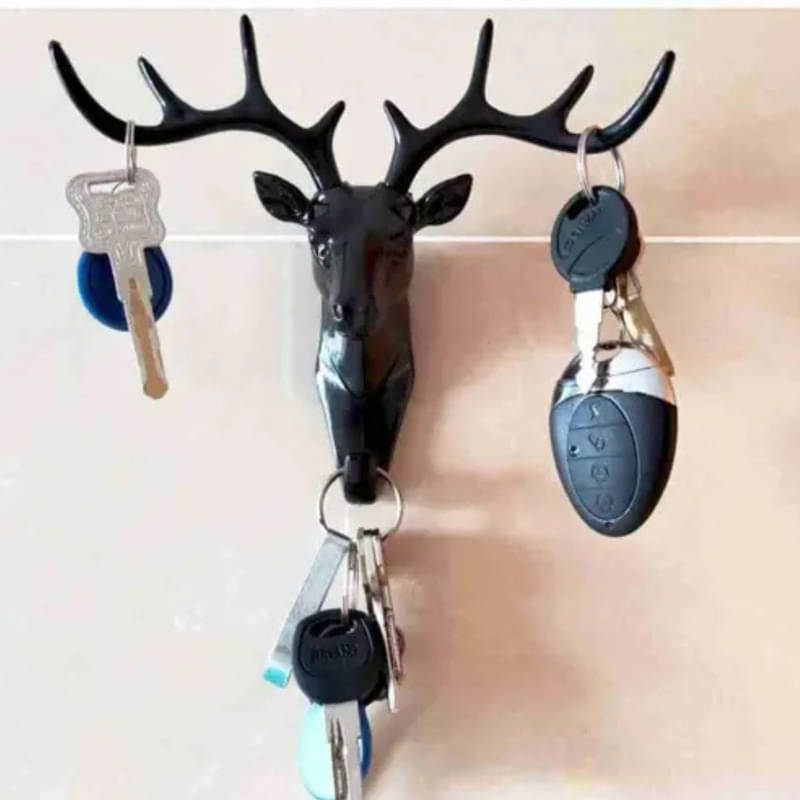     			BLUST & FAMME Black Plastic Key Holder - Pack of 1