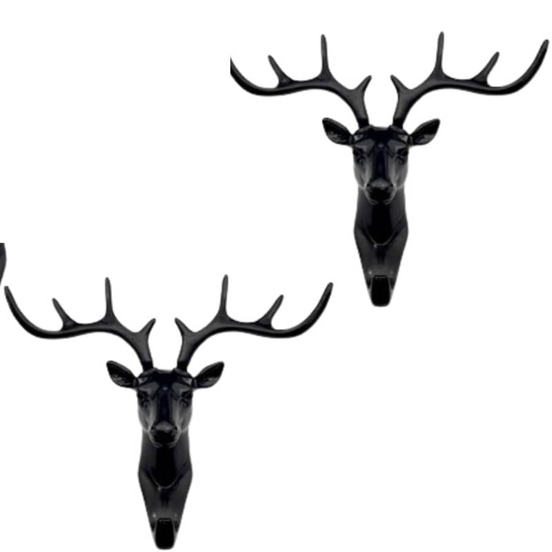     			BLUST & FAMME Black Plastic Key Holder - Pack of 2