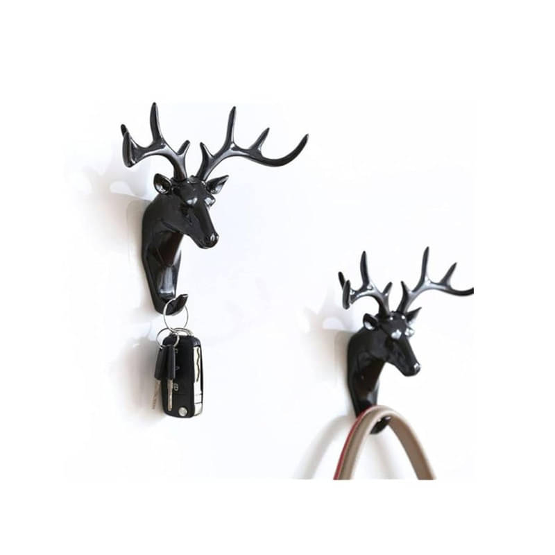     			BLUST & FAMME Black Plastic Key Holder - Pack of 2