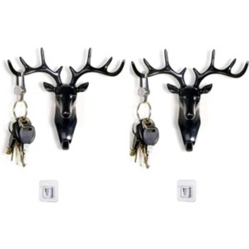     			BLUST & FAMME Black Plastic Key Holder - Pack of 2