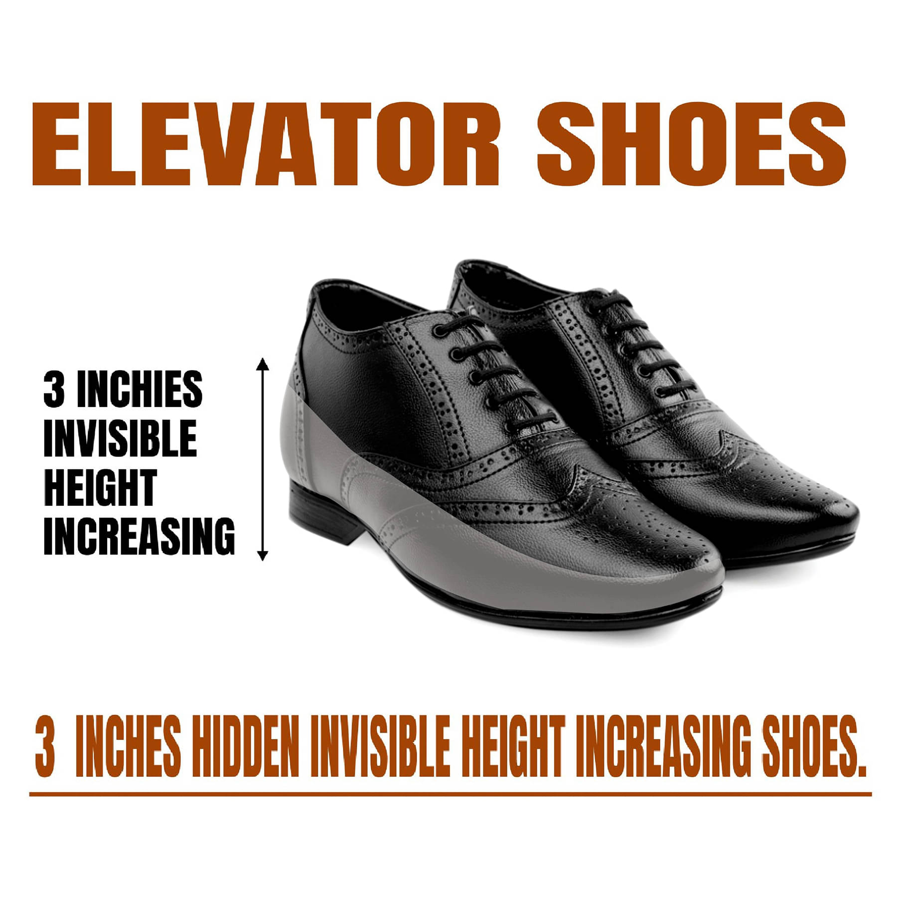     			BXXY Black Men's Brogue Formal Shoes