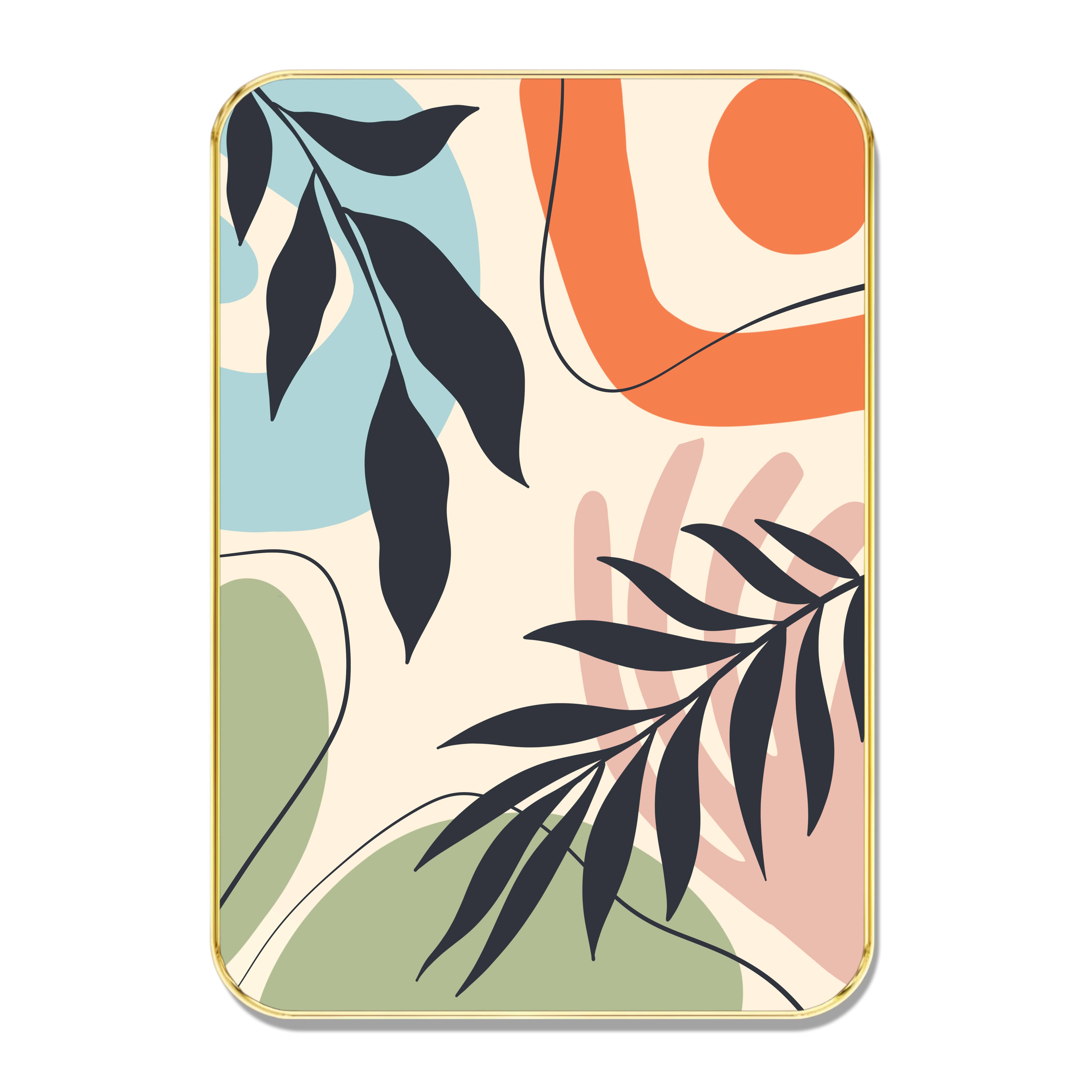 Colorful Abstract Botanical Wall Art – Modern Leaf & Shape Design with Golden Frame | Decorative Painting for Living Room, Bedroom & Office Colorful Abstract Botanical Wall Art – Modern Leaf & Shape Design with Golden Frame | Decorative Painting for Living Room, Bedroom & Office
