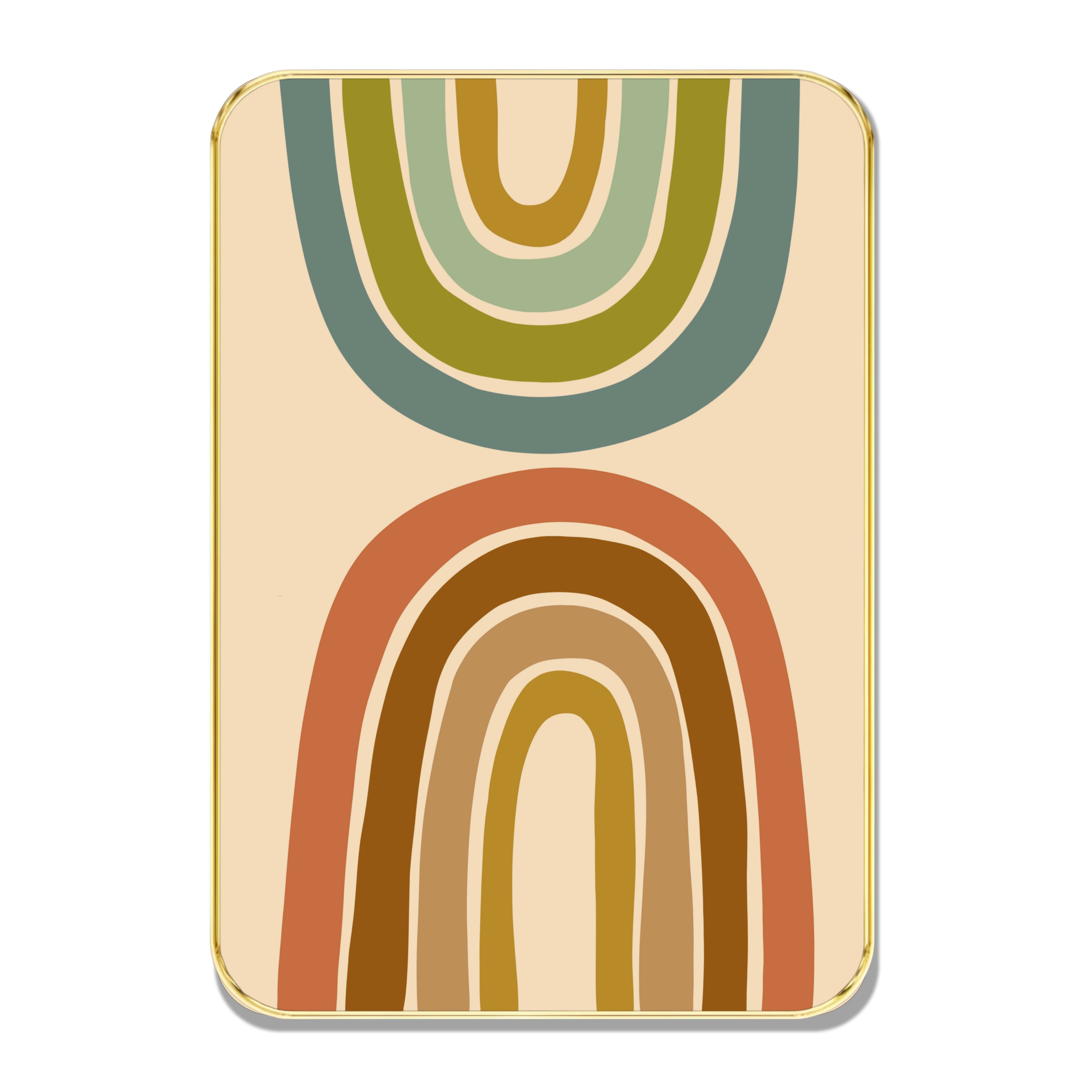 Dual Rainbow Arch Abstract Wall Art | Boho Style Framed Painting with Retro Earth Tones | Golden Frame Decorative Artwork for Living Room, Hall, Office & Bedroom     			Dual Rainbow Arch Abstract Wall Art | Boho Style Framed Painting with Retro Earth Tones | Golden Frame Decorative Artwork for Living Room, Hall, Office & Bedroom