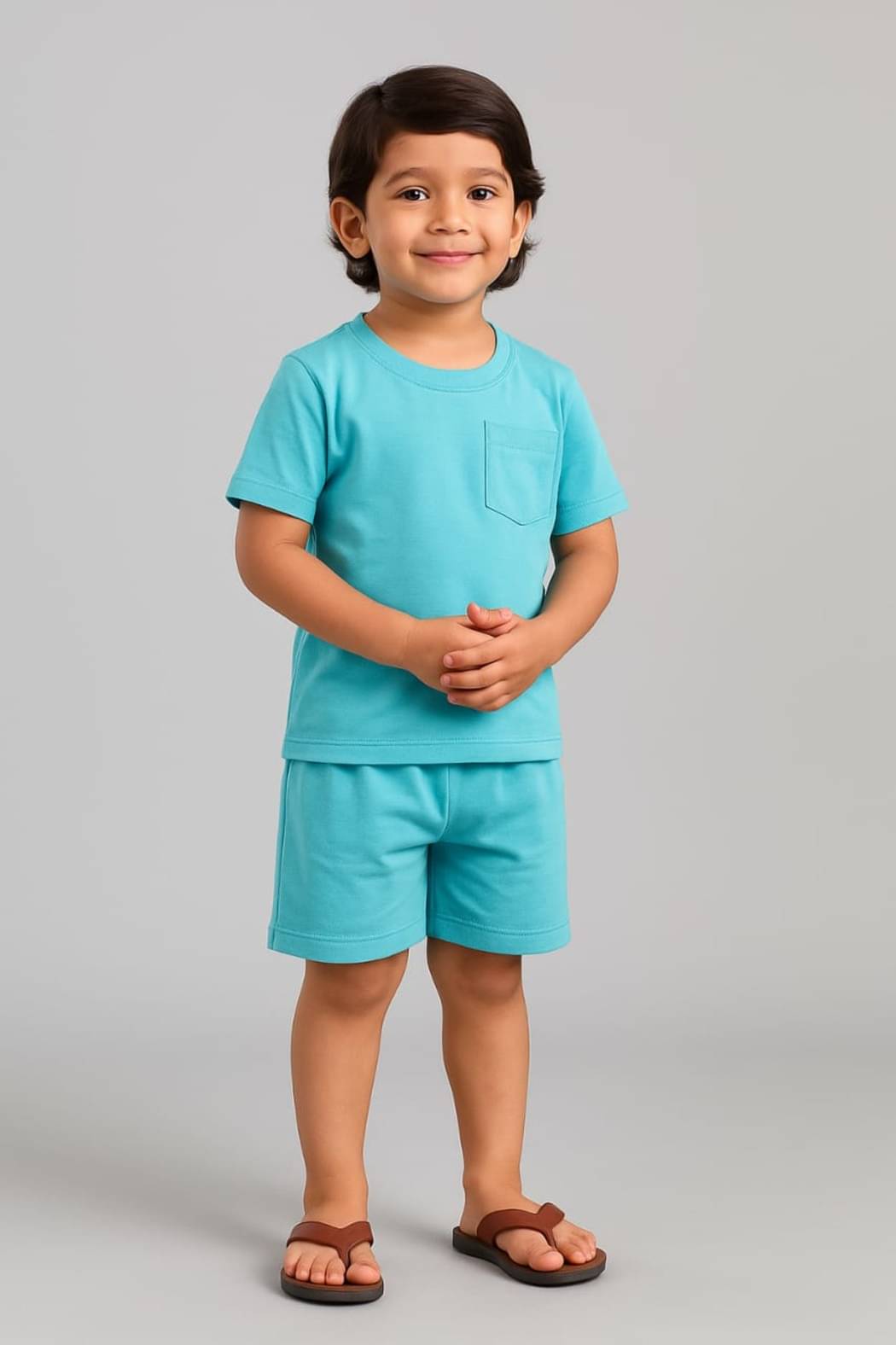     			Formulate clothing Pack of 1 Unisex Polyester Blend T-Shirt & Shorts Set ( Blue )