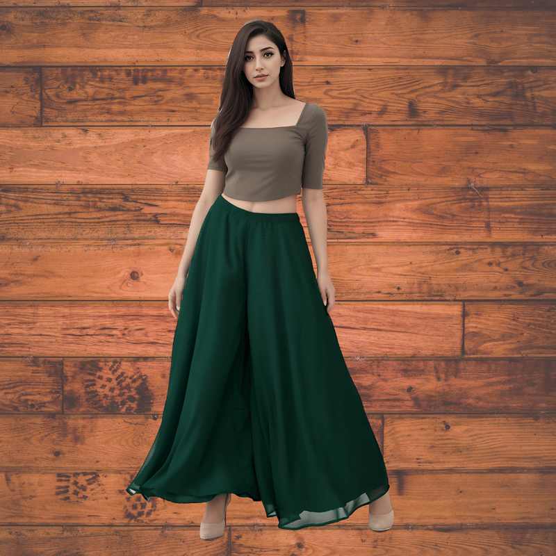 HEXA INFOSYS Women Georgette Palazzo ( Green ) HEXA INFOSYS Women Georgette Palazzo ( Green )
