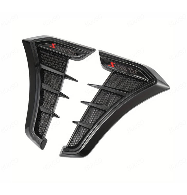 HUUSO Car Air Flow Vent Fender Trim HD-717, Glossy Black Sports Style, 2-Pack Aero Decal Sticker Compatible with Mahindra KUV100 (Type-I) HUUSO Car Air Flow Vent Fender Trim HD-717, Glossy Black Sports Style, 2-Pack Aero Decal Sticker Compatible with Mahindra KUV100 (Type-I)
