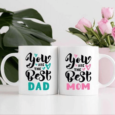     			InShreys BEST MOM & DAD Graphic Ceramic Coffee Mug 330 mL ( Pack of 2 )