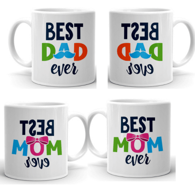     			InShreys Mummy & Papa Graphic Ceramic Coffee Mug 330 mL ( Pack of 2 )