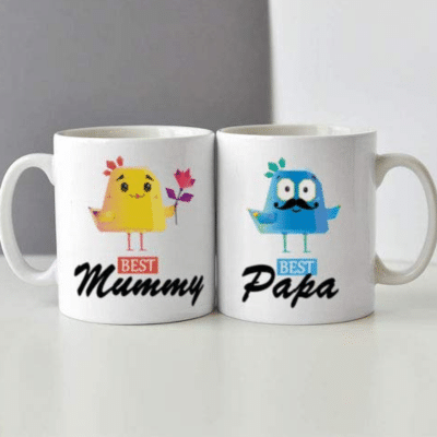    			InShreys Mummy & Papa Graphic Ceramic Coffee Mug 330 mL ( Pack of 2 )