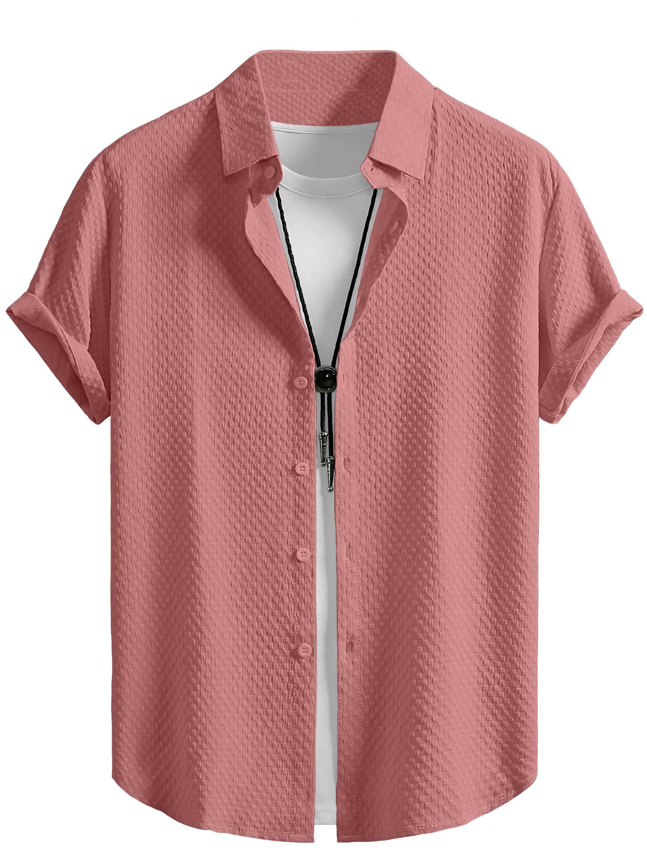     			KAKIDO Cotton Blend Regular Fit Solids Half Sleeves Men's Casual Shirt - Peach ( Pack of 1 )