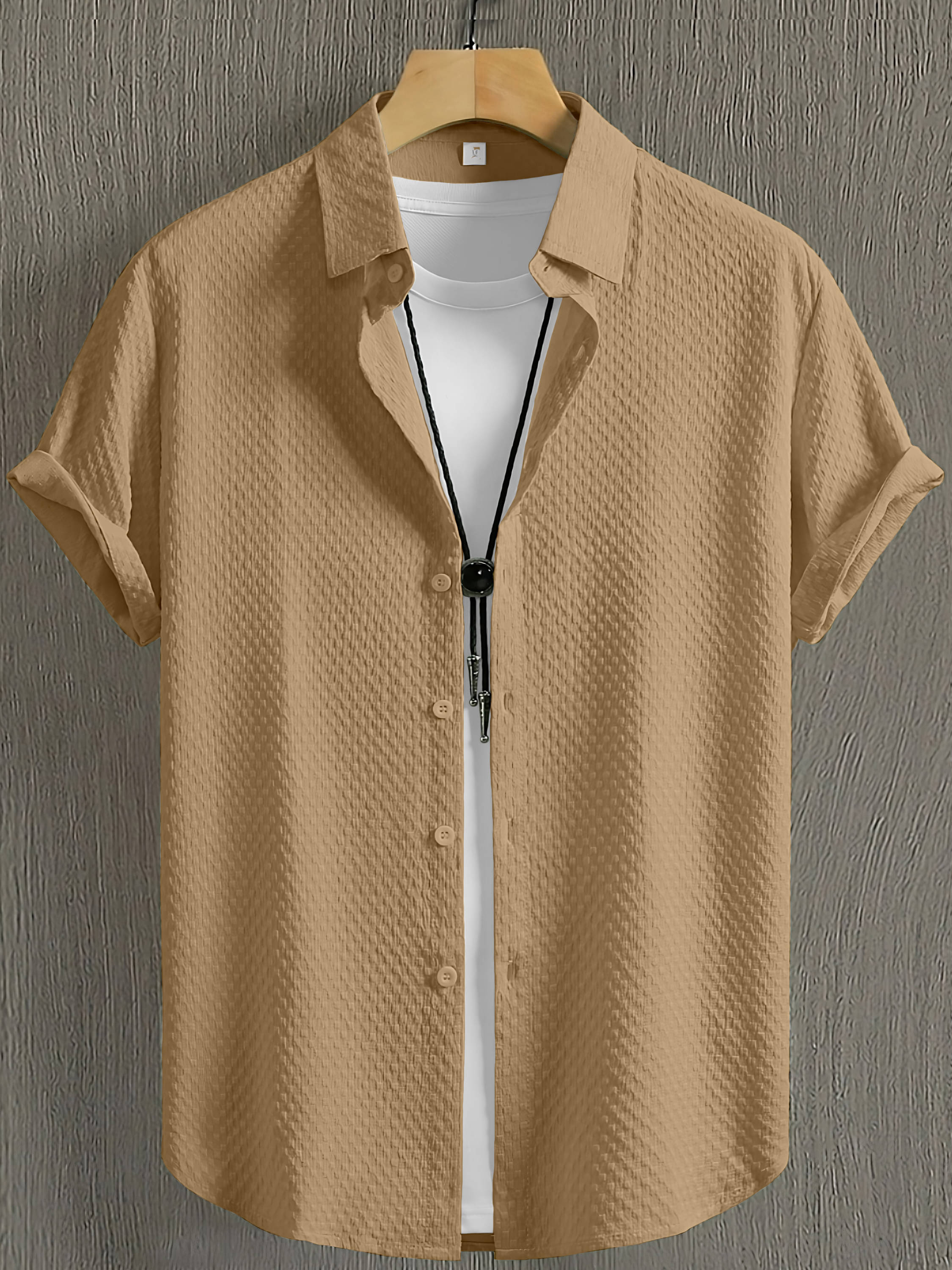     			KAKIDO Cotton Blend Regular Fit Solids Half Sleeves Men's Casual Shirt - Cream ( Pack of 1 )
