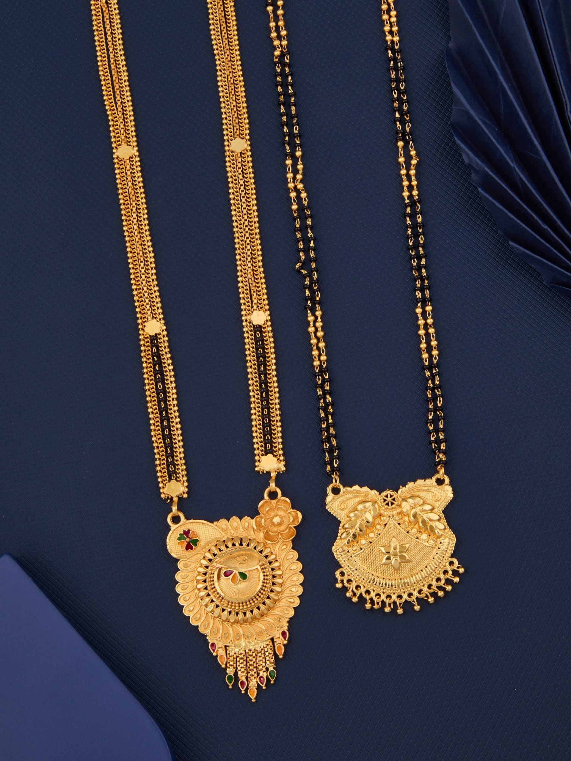     			KIEICE Golden Mangalsutra Set ( Pack of 2 )