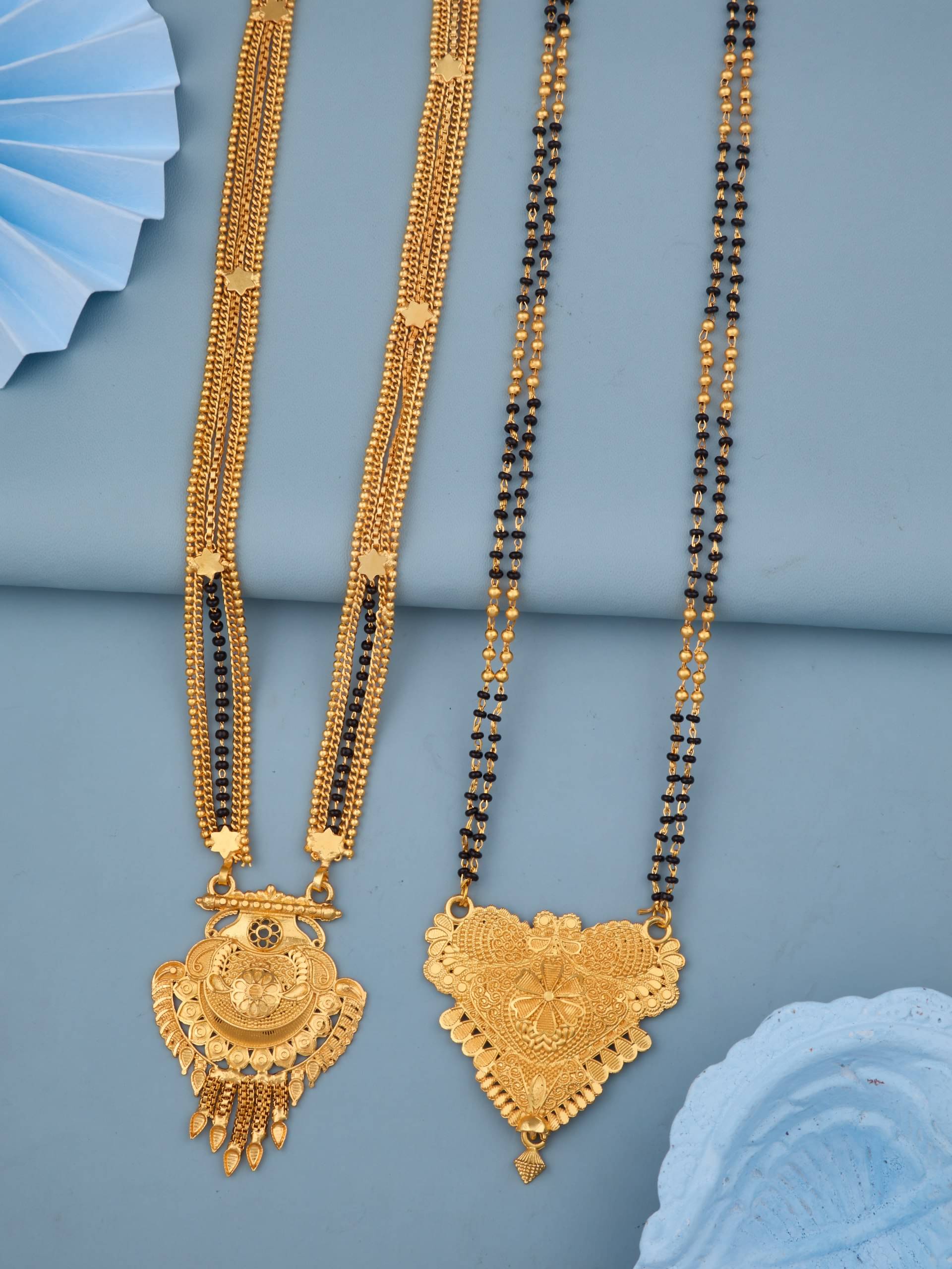KIEICE Golden Mangalsutra Set ( Pack of 2 ) KIEICE Golden Mangalsutra Set ( Pack of 2 )
