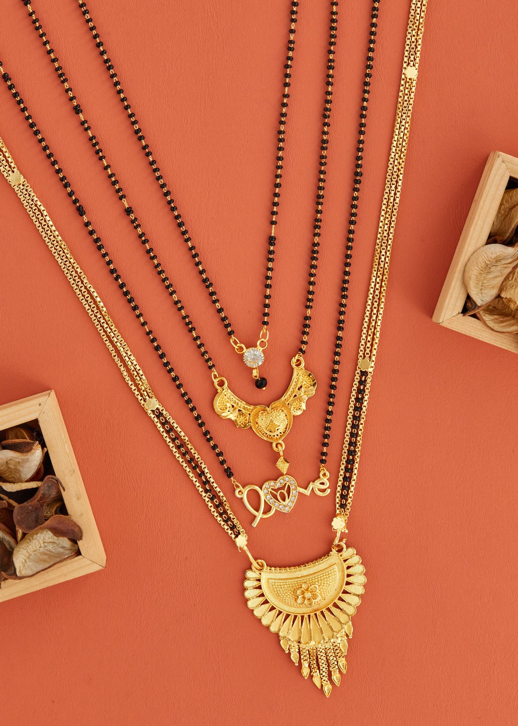 KIEICE Golden Mangalsutra Set ( Pack of 4 ) KIEICE Golden Mangalsutra Set ( Pack of 4 )