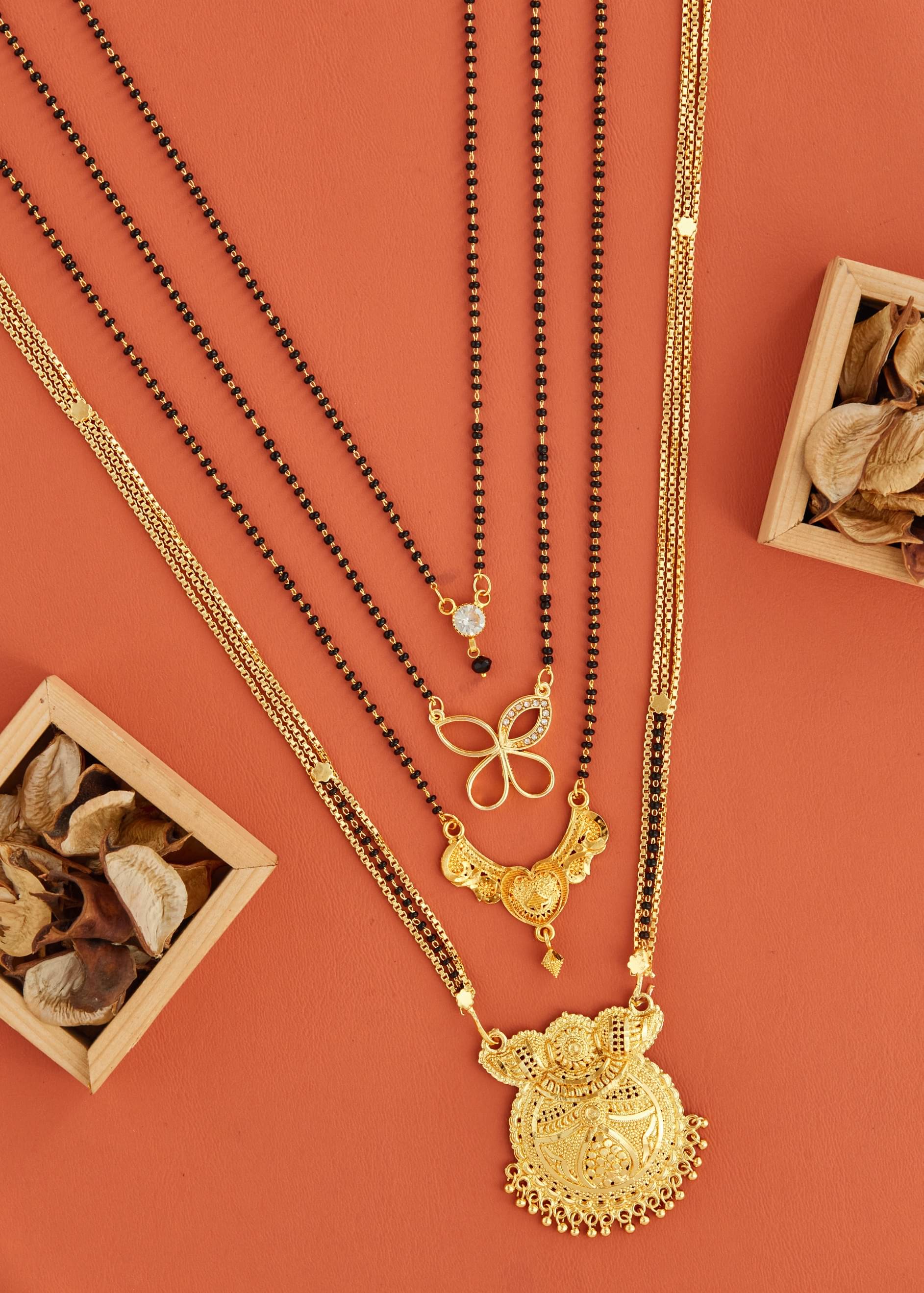 KIEICE Golden Mangalsutra Set ( Pack of 4 ) KIEICE Golden Mangalsutra Set ( Pack of 4 )