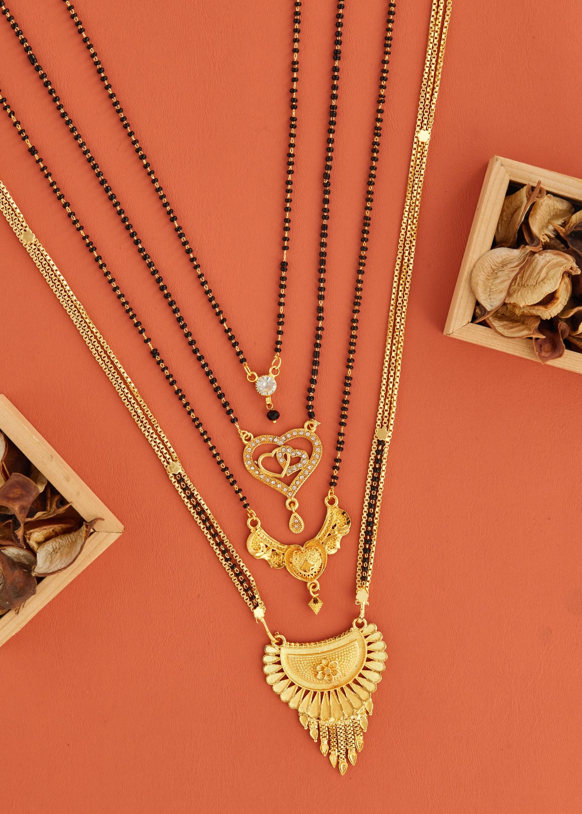 KIEICE Golden Mangalsutra Set ( Pack of 4 ) KIEICE Golden Mangalsutra Set ( Pack of 4 )
