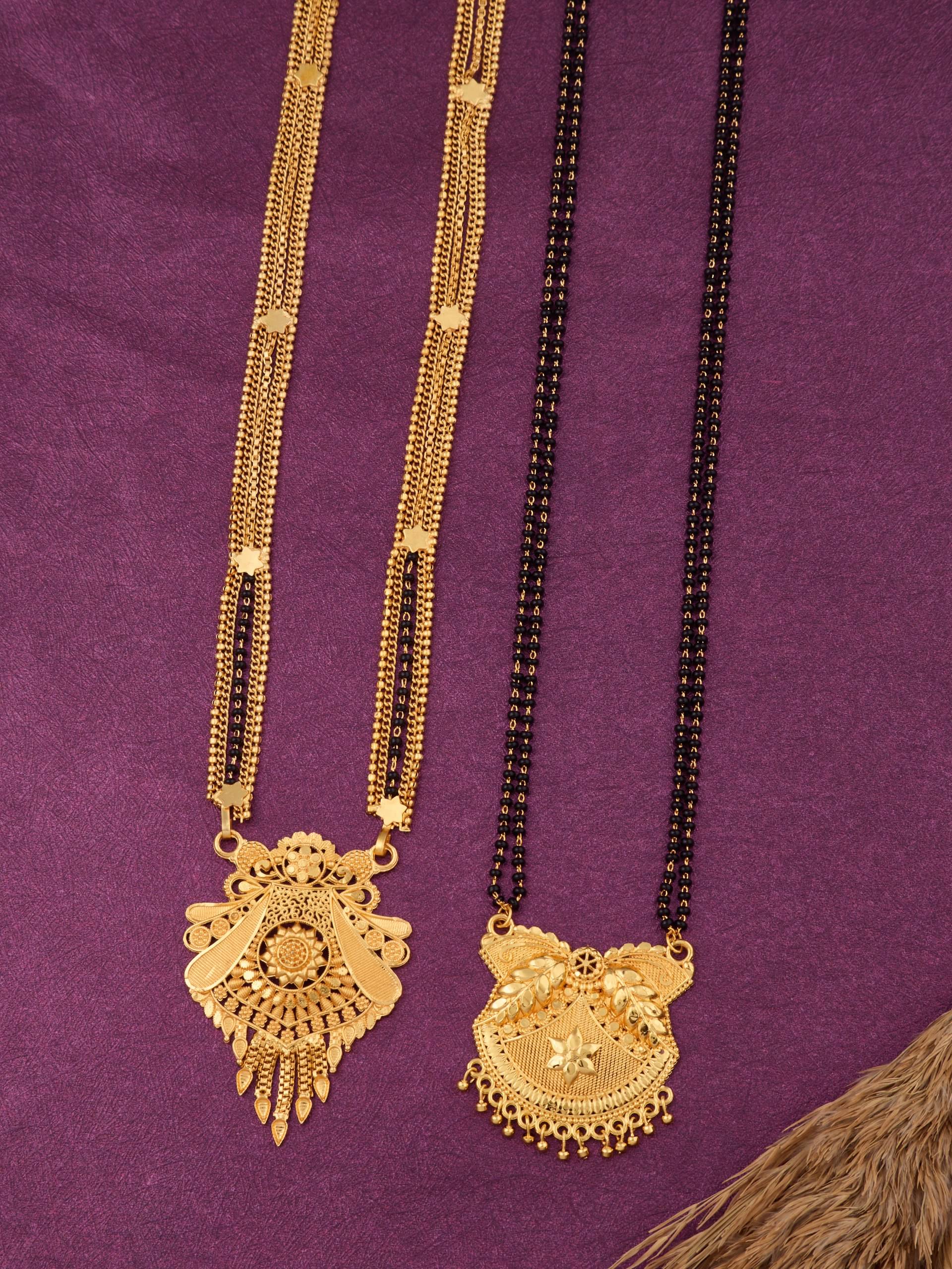 KIEICE Golden Mangalsutra Set ( Pack of 2 ) KIEICE Golden Mangalsutra Set ( Pack of 2 )