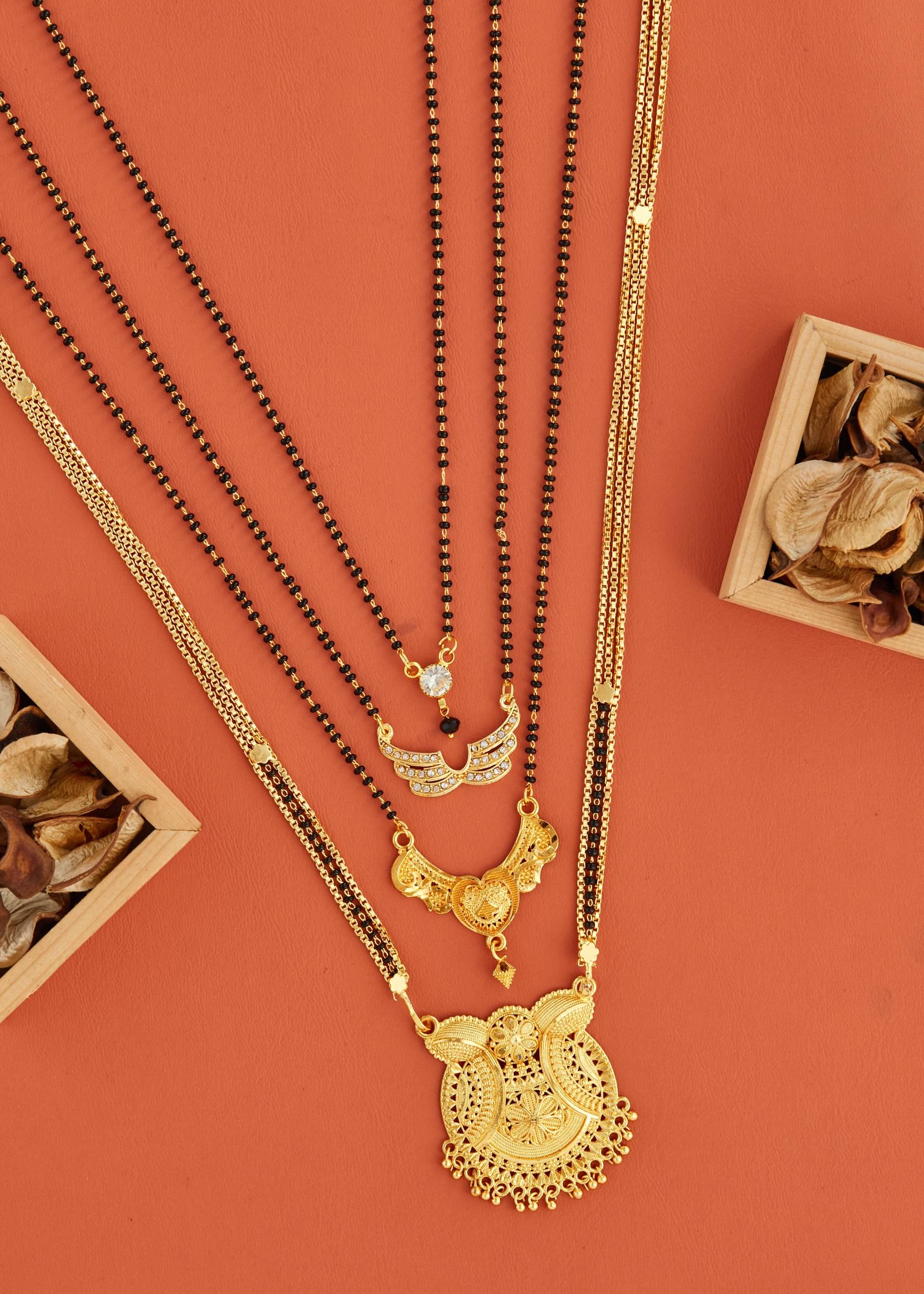KIEICE Golden Mangalsutra Set ( Pack of 4 ) KIEICE Golden Mangalsutra Set ( Pack of 4 )