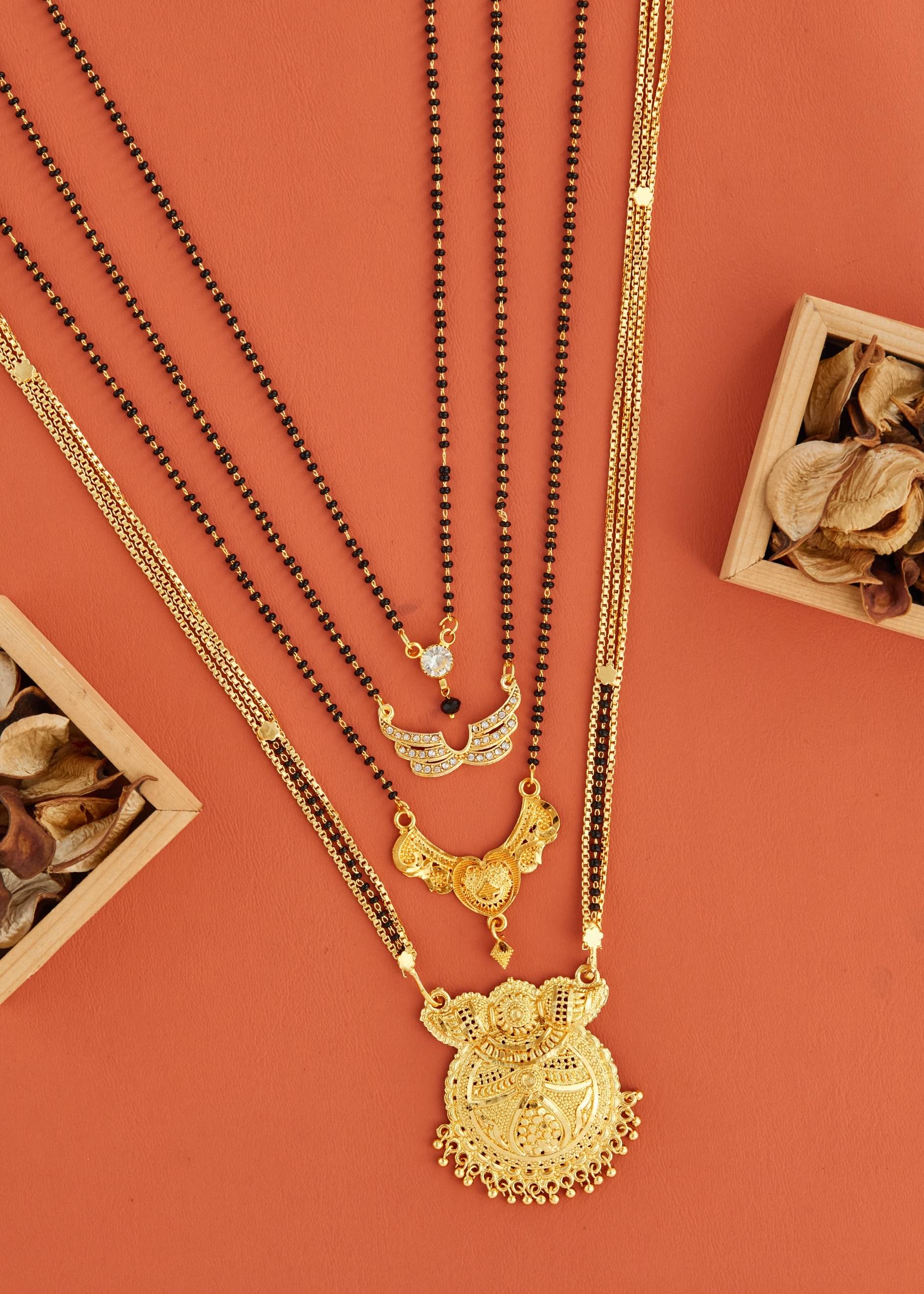 KIEICE Golden Mangalsutra Set ( Pack of 4 ) KIEICE Golden Mangalsutra Set ( Pack of 4 )