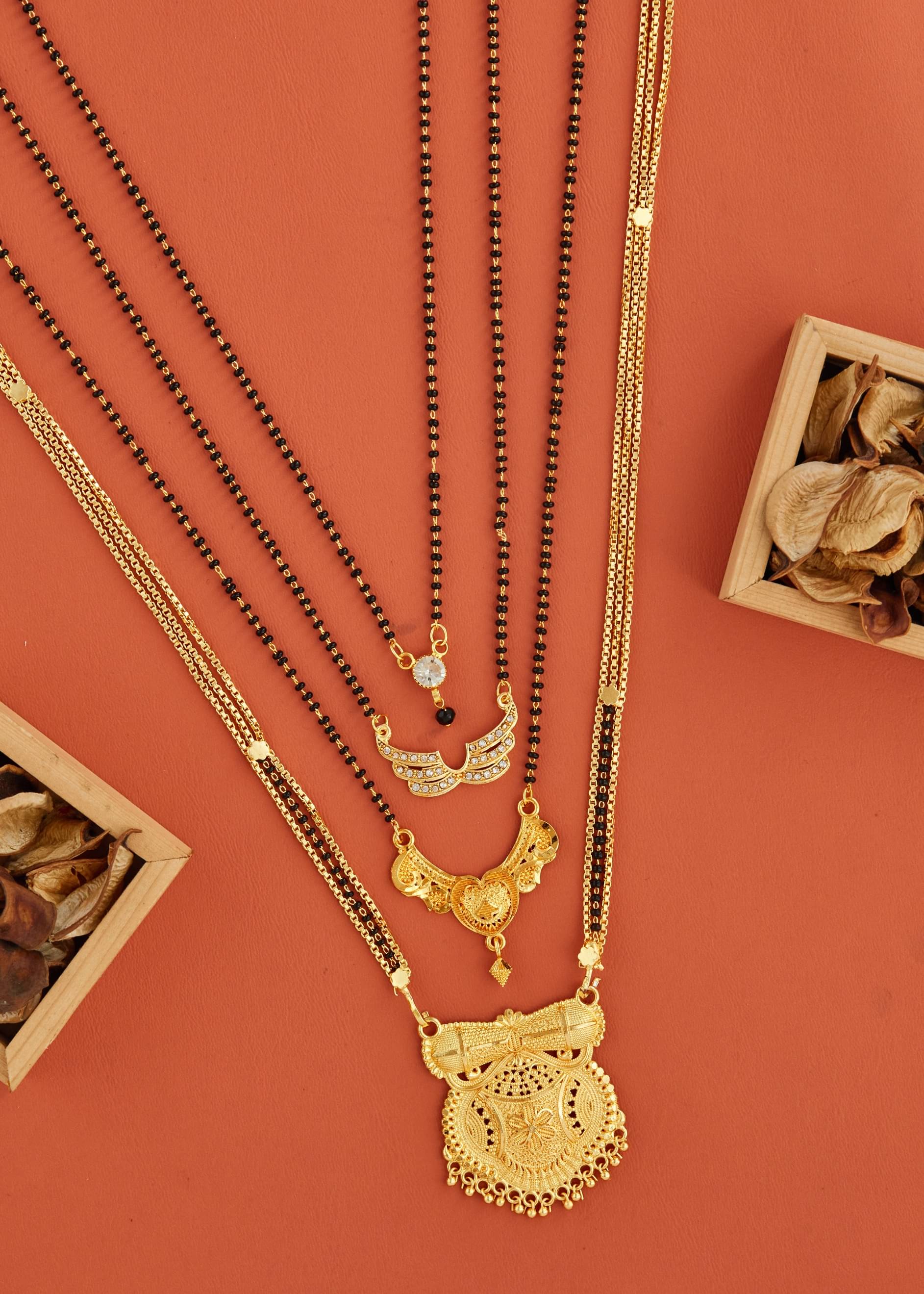 KIEICE Golden Mangalsutra Set ( Pack of 4 ) KIEICE Golden Mangalsutra Set ( Pack of 4 )