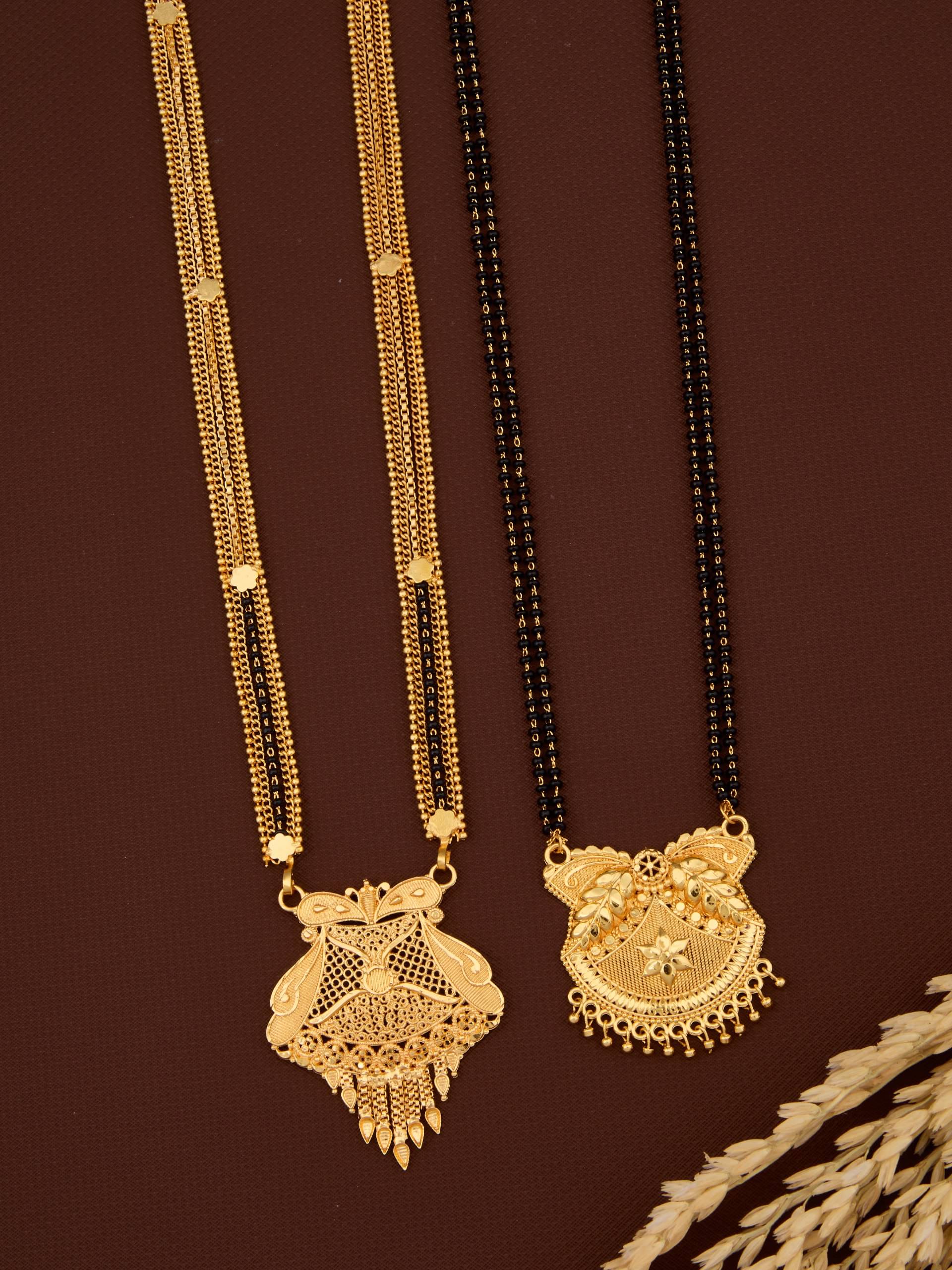     			KIEICE Golden Mangalsutra Set ( Pack of 2 )