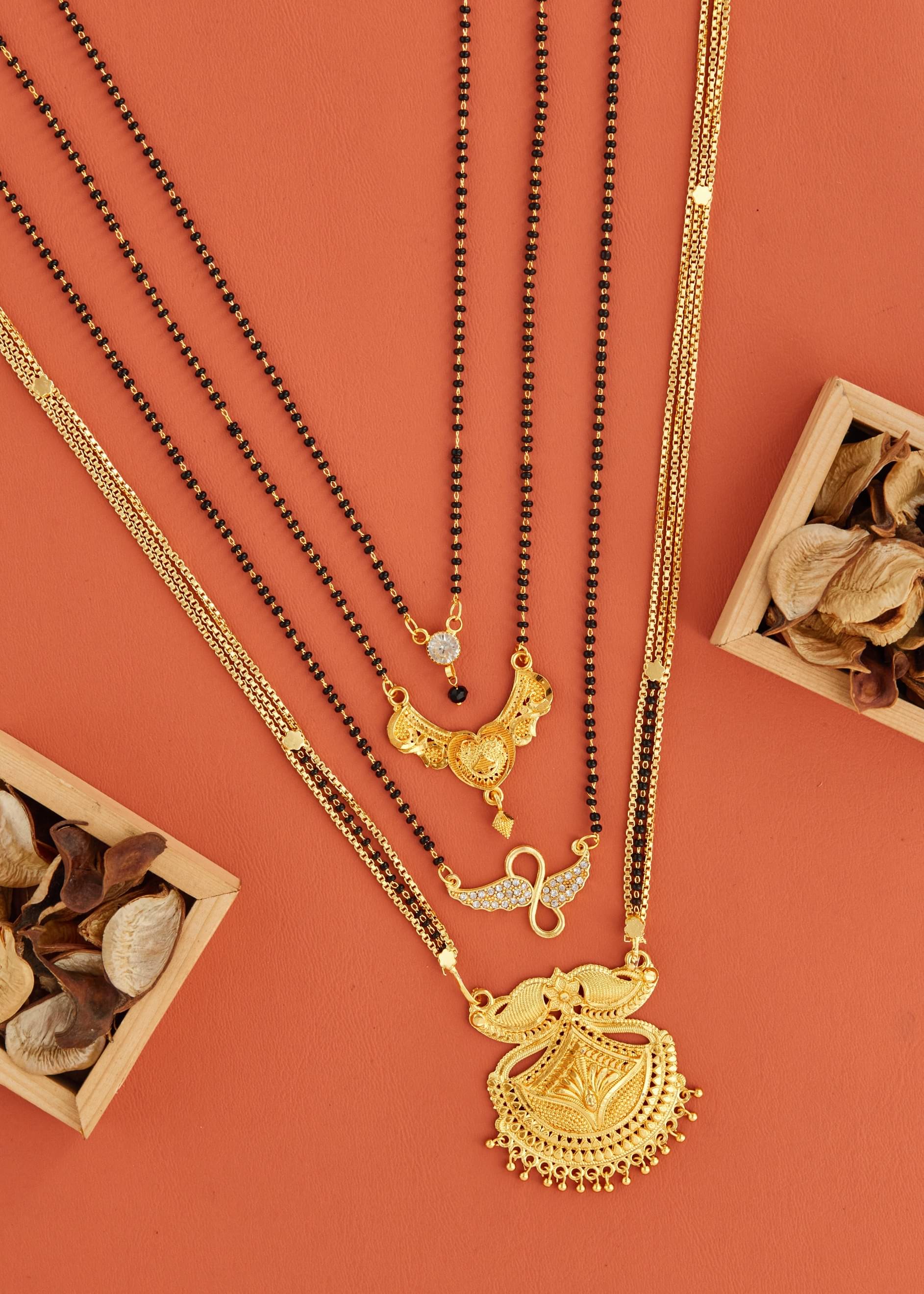 KIEICE Golden Mangalsutra Set ( Pack of 4 ) KIEICE Golden Mangalsutra Set ( Pack of 4 )