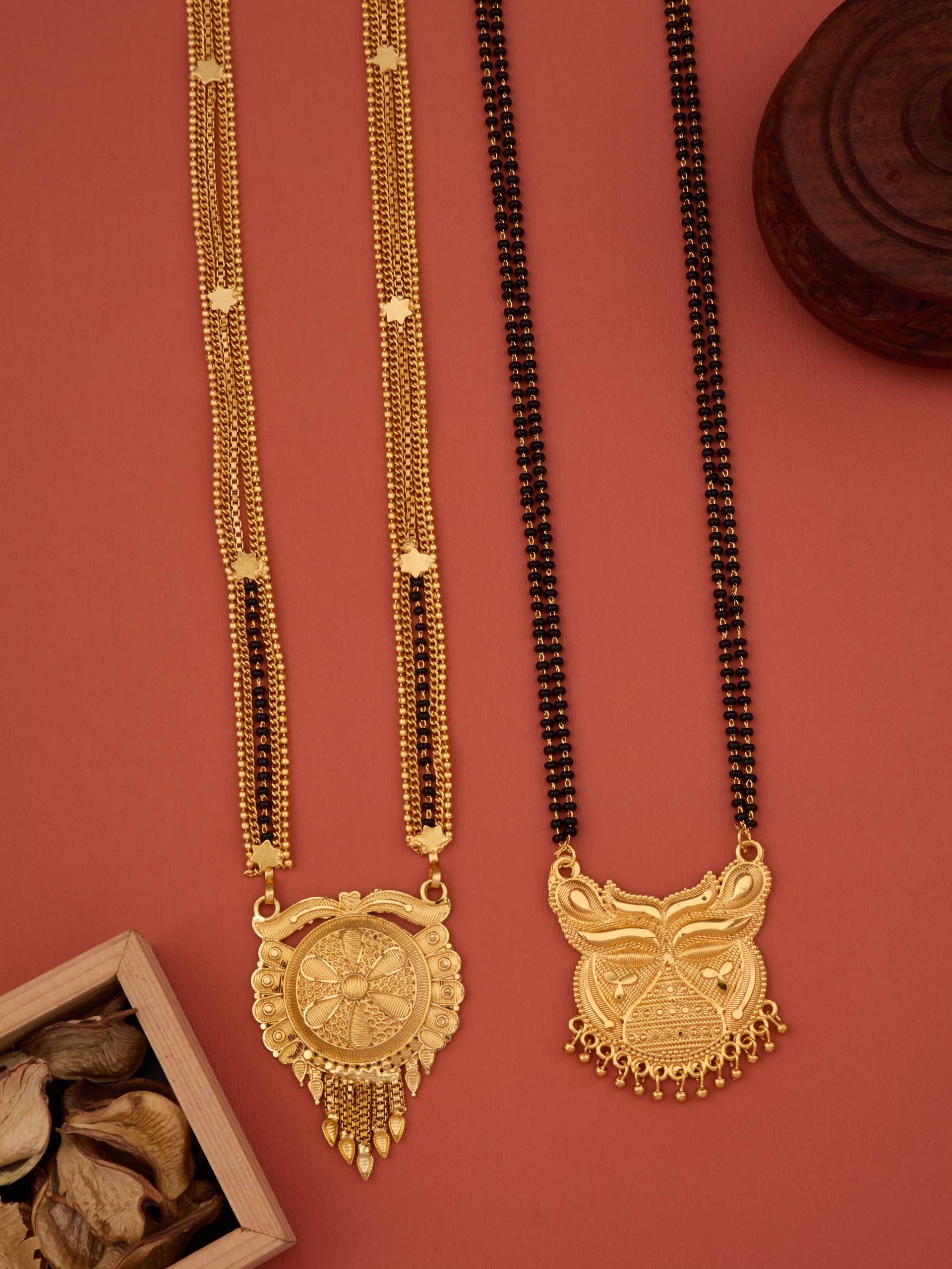 KIEICE Golden Mangalsutra Set ( Pack of 2 ) KIEICE Golden Mangalsutra Set ( Pack of 2 )