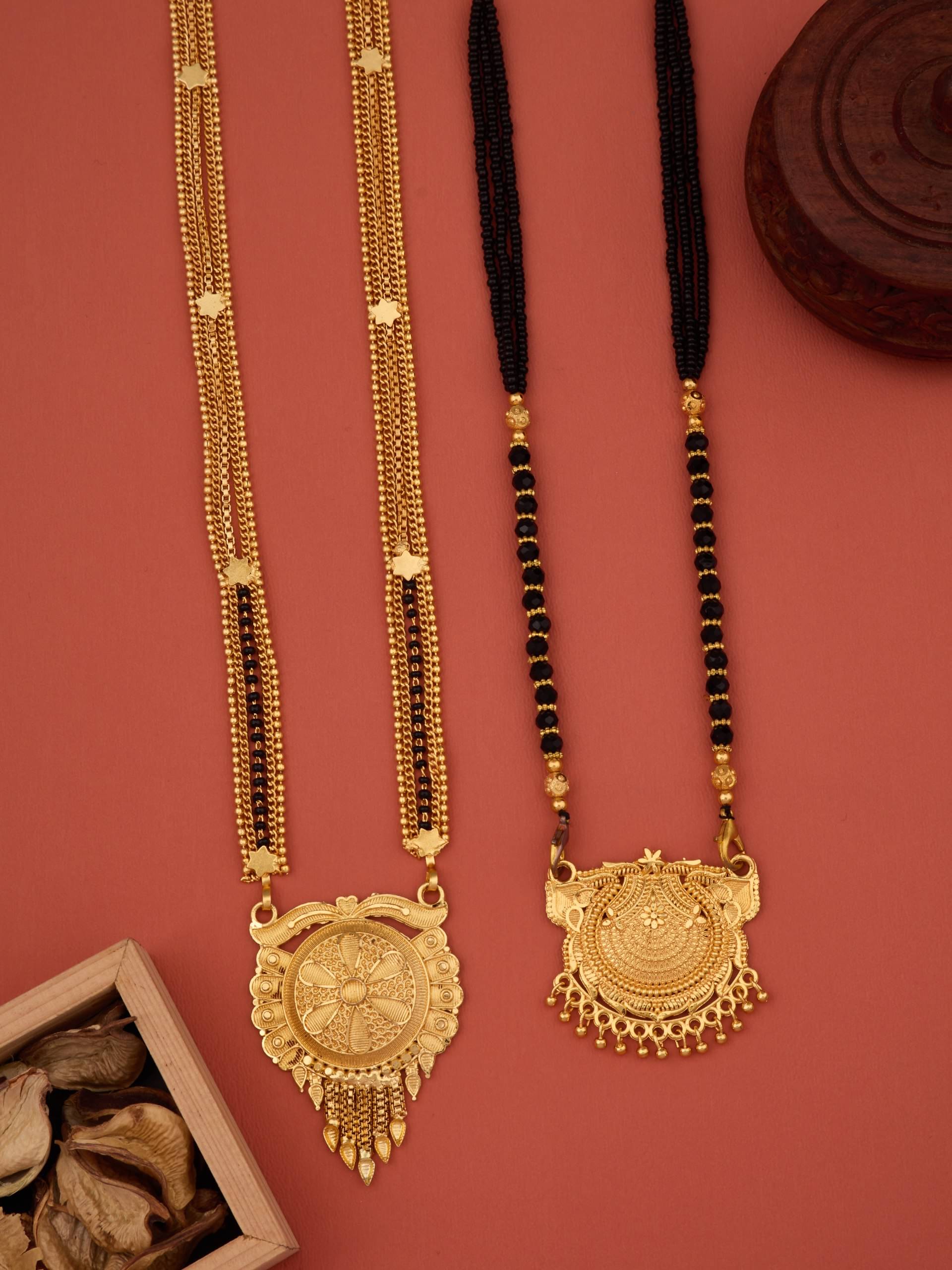 KIEICE Golden Mangalsutra Set ( Pack of 2 ) KIEICE Golden Mangalsutra Set ( Pack of 2 )