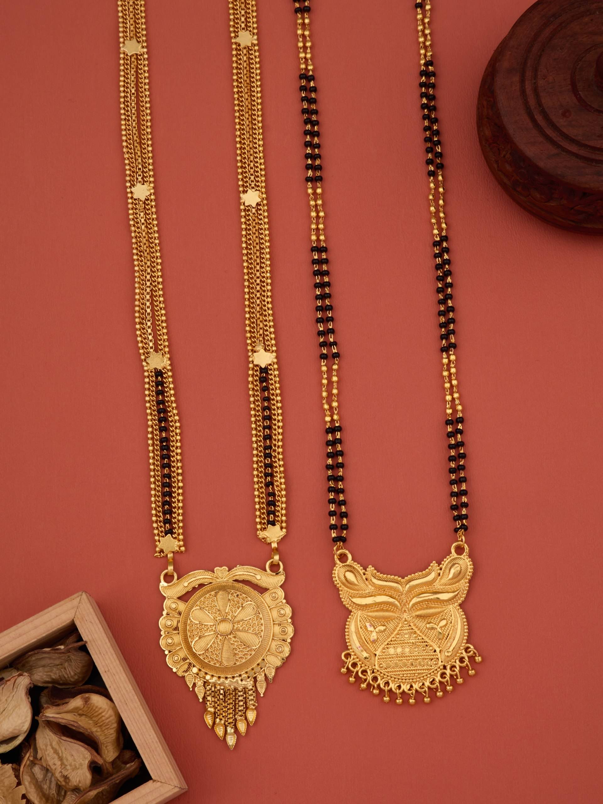 KIEICE Golden Mangalsutra Set ( Pack of 2 ) KIEICE Golden Mangalsutra Set ( Pack of 2 )