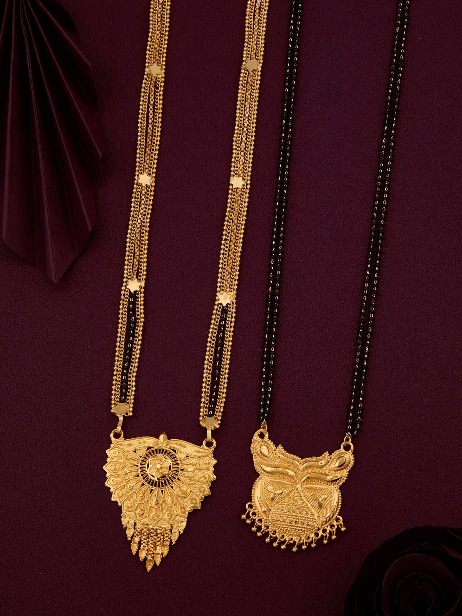 KIEICE Golden Mangalsutra Set ( Pack of 2 )     			KIEICE Golden Mangalsutra Set ( Pack of 2 )