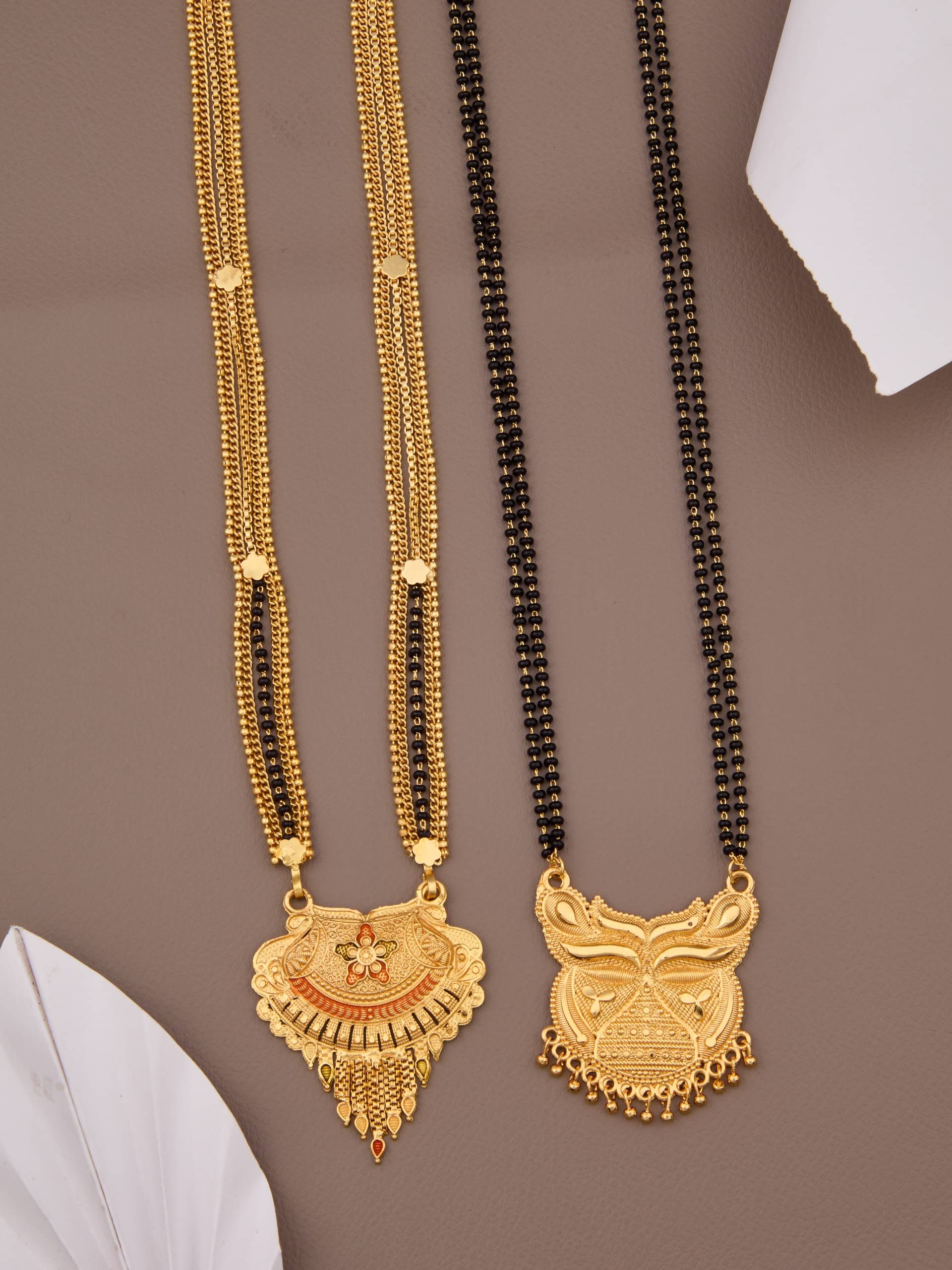     			KIEICE Golden Mangalsutra Set ( Pack of 2 )