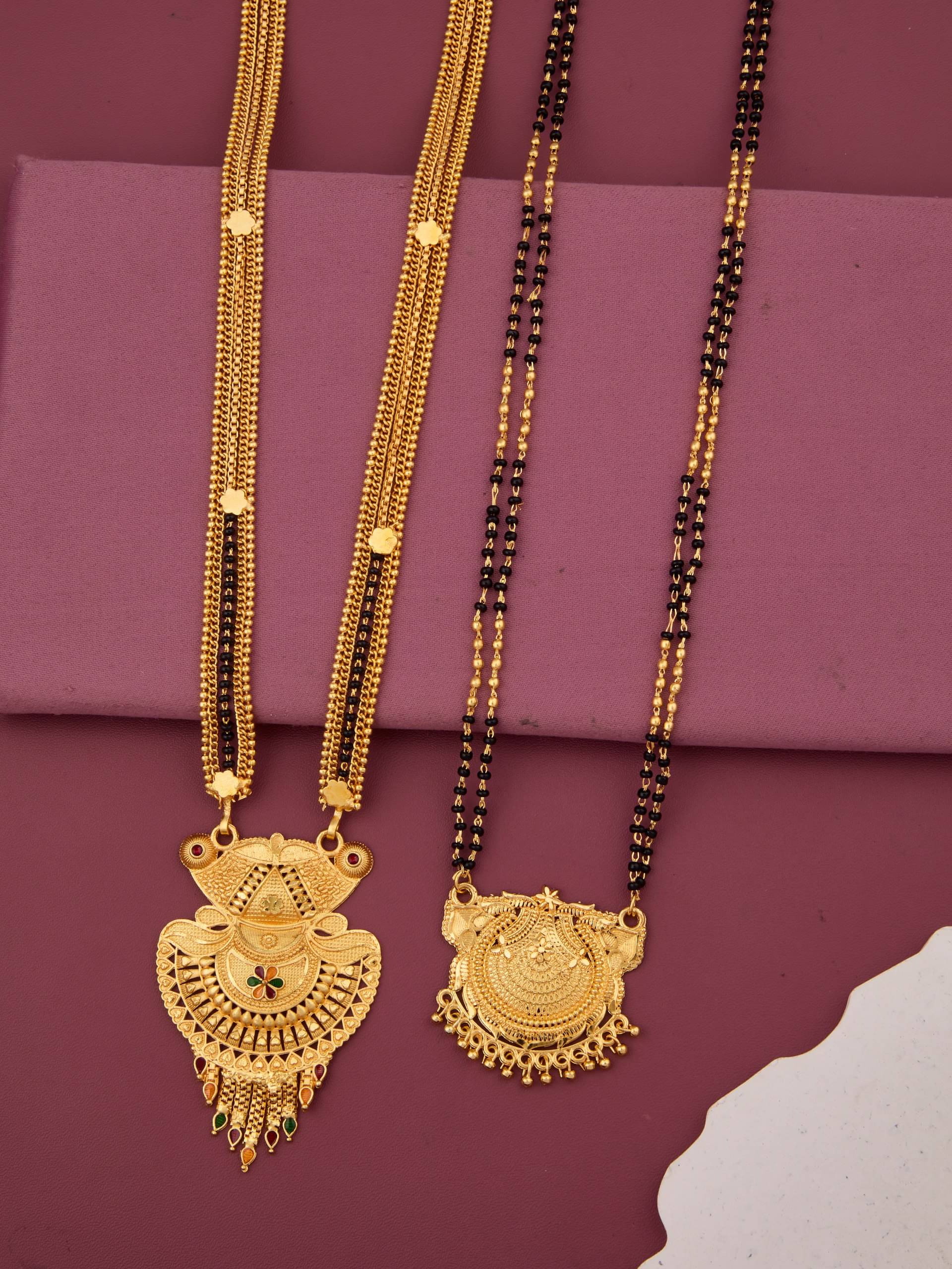 KIEICE Golden Mangalsutra Set ( Pack of 2 ) KIEICE Golden Mangalsutra Set ( Pack of 2 )