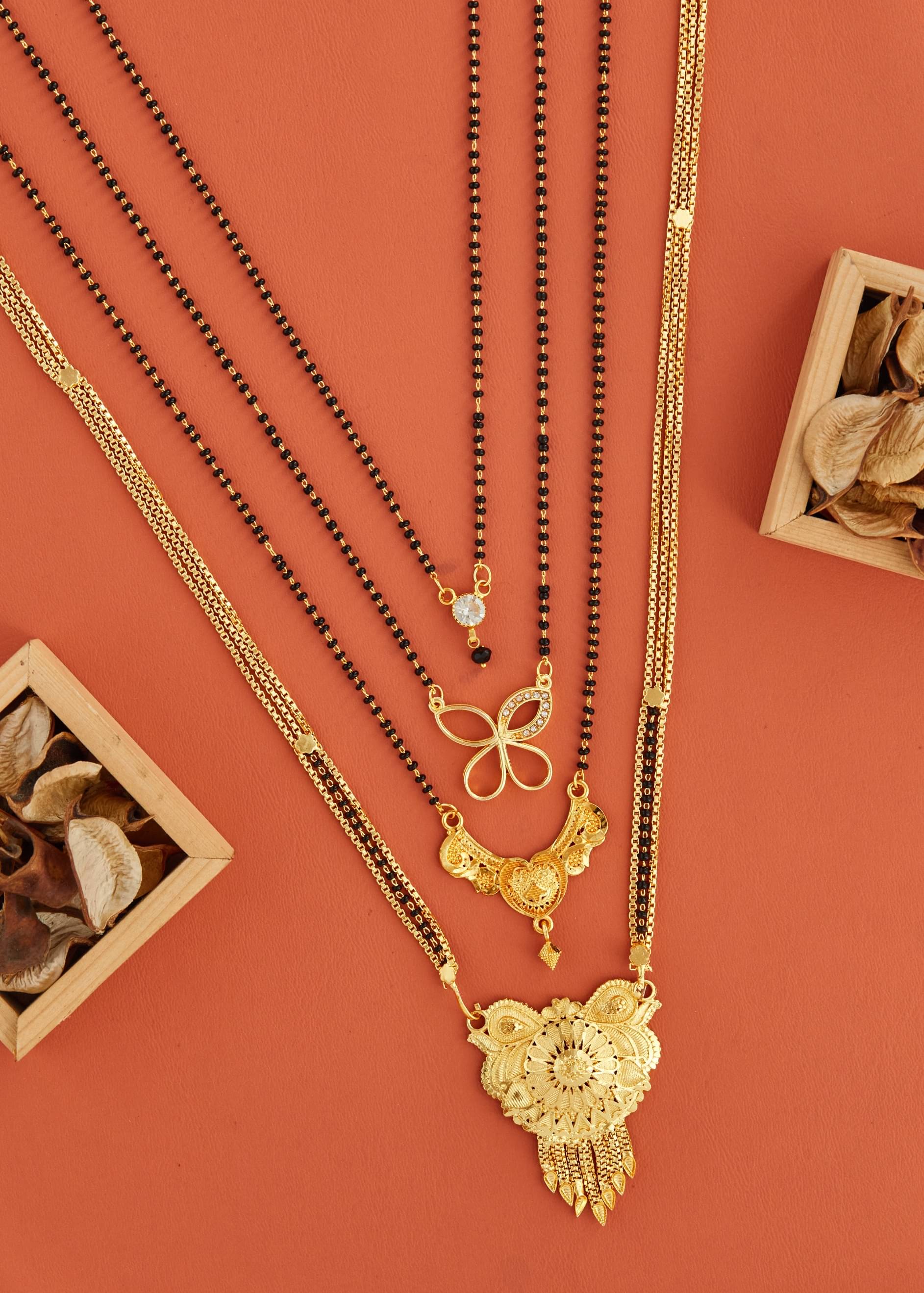 KIEICE Golden Mangalsutra Set ( Pack of 4 ) KIEICE Golden Mangalsutra Set ( Pack of 4 )