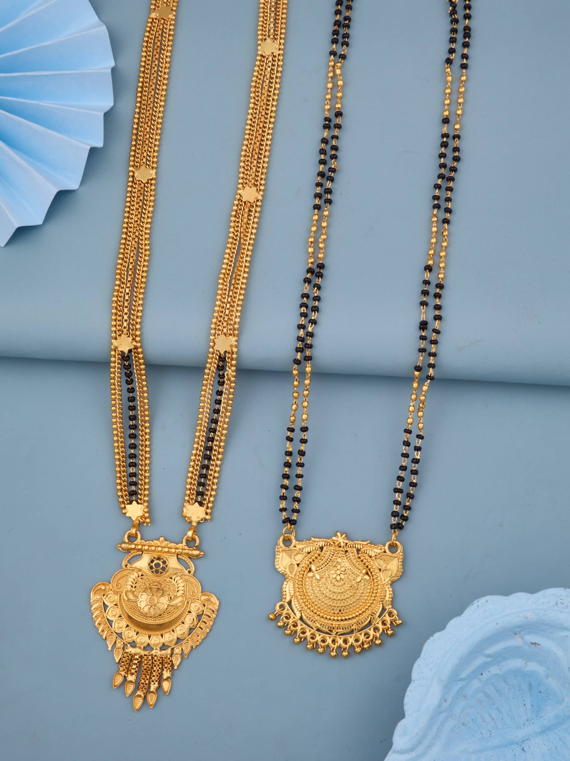     			KIEICE Golden Mangalsutra Set ( Pack of 2 )