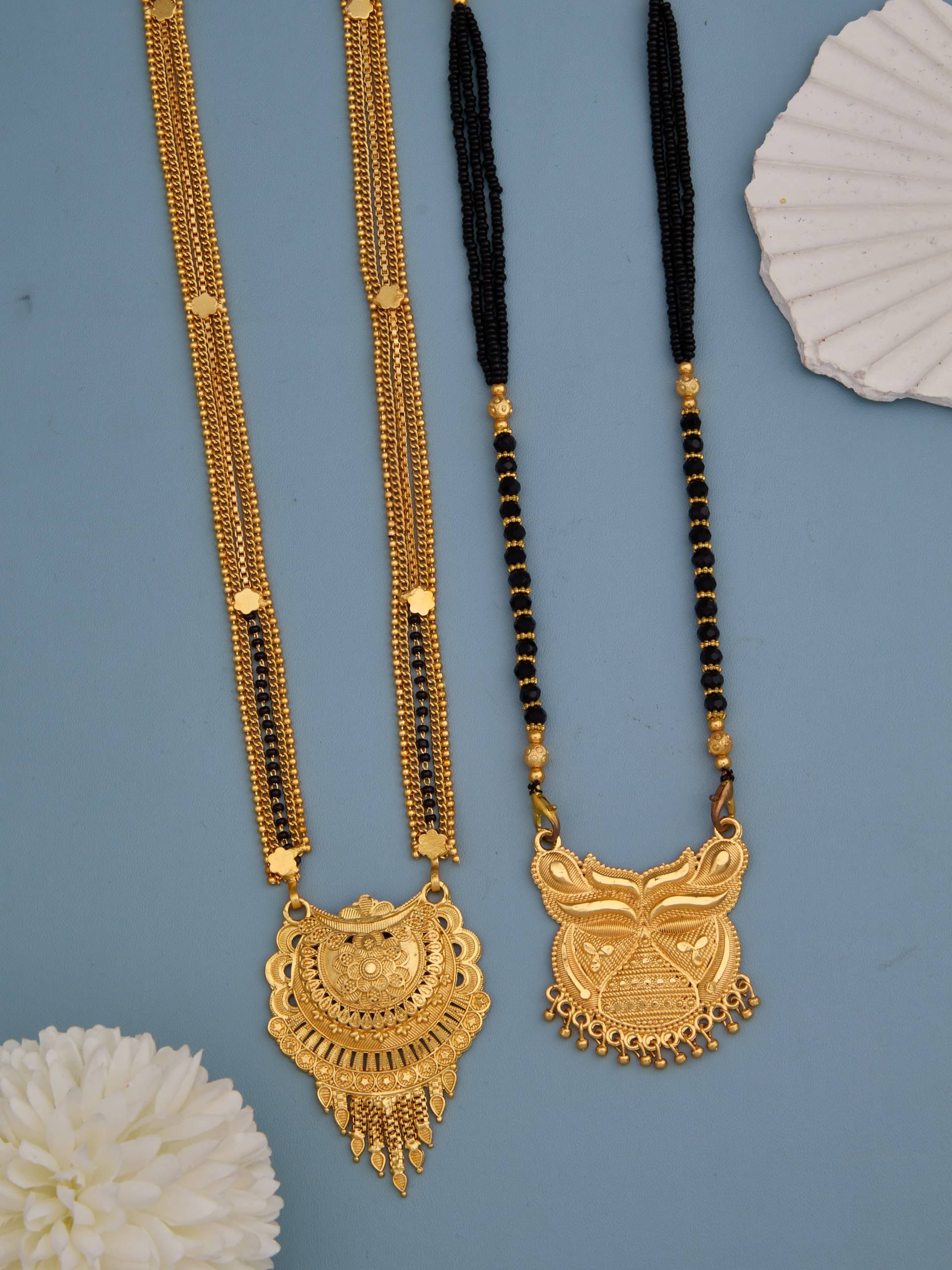 KIEICE Golden Mangalsutra Set ( Pack of 2 )     			KIEICE Golden Mangalsutra Set ( Pack of 2 )