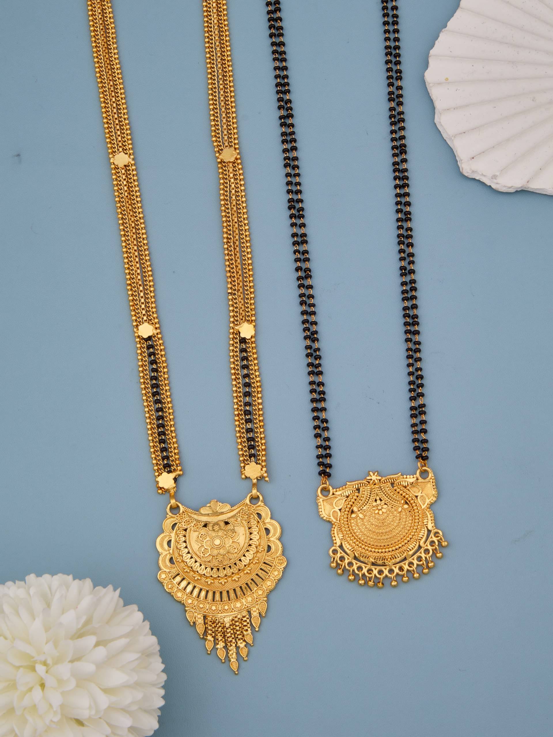 KIEICE Golden Mangalsutra Set ( Pack of 2 )     			KIEICE Golden Mangalsutra Set ( Pack of 2 )