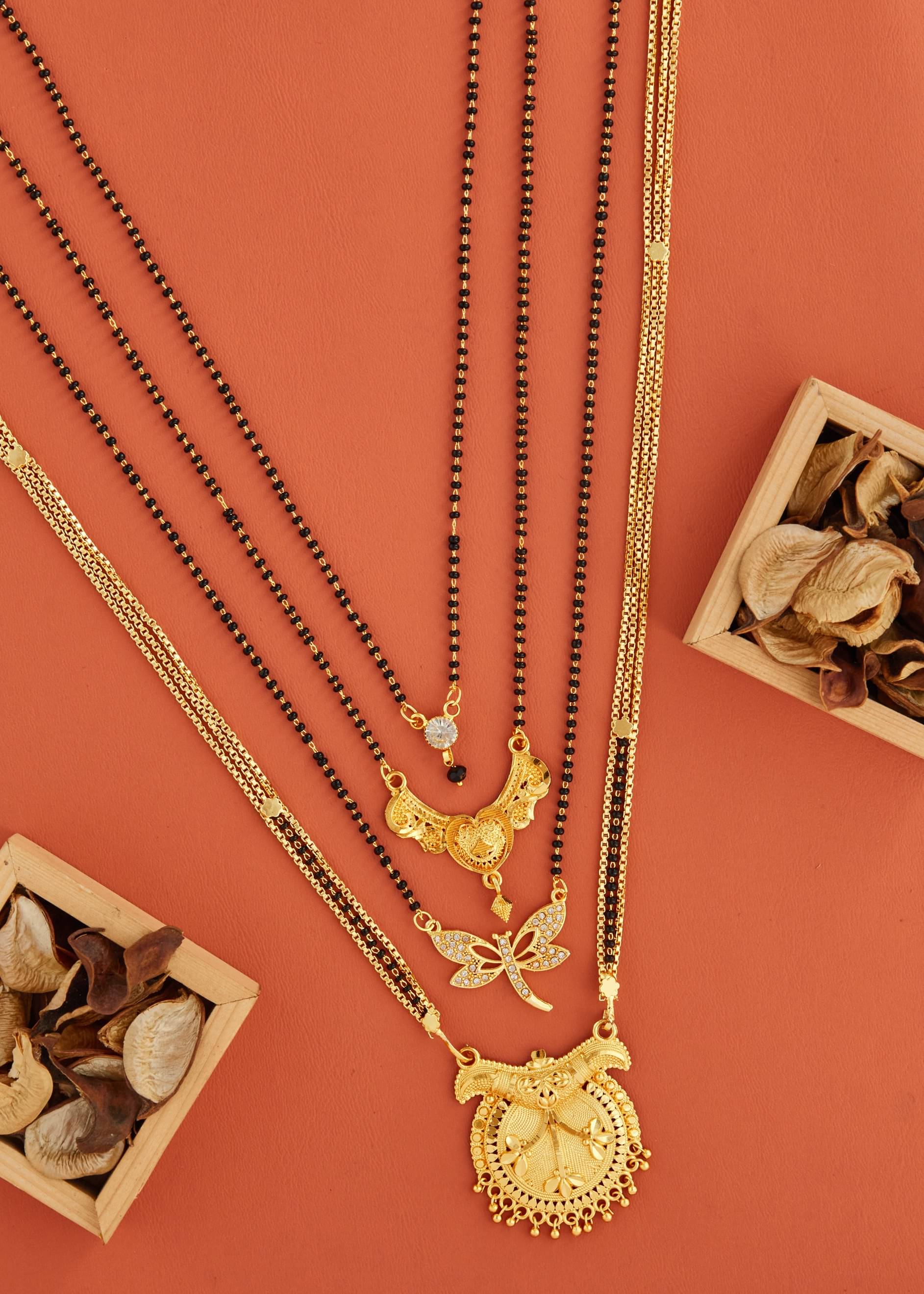 KIEICE Golden Mangalsutra Set ( Pack of 4 ) KIEICE Golden Mangalsutra Set ( Pack of 4 )