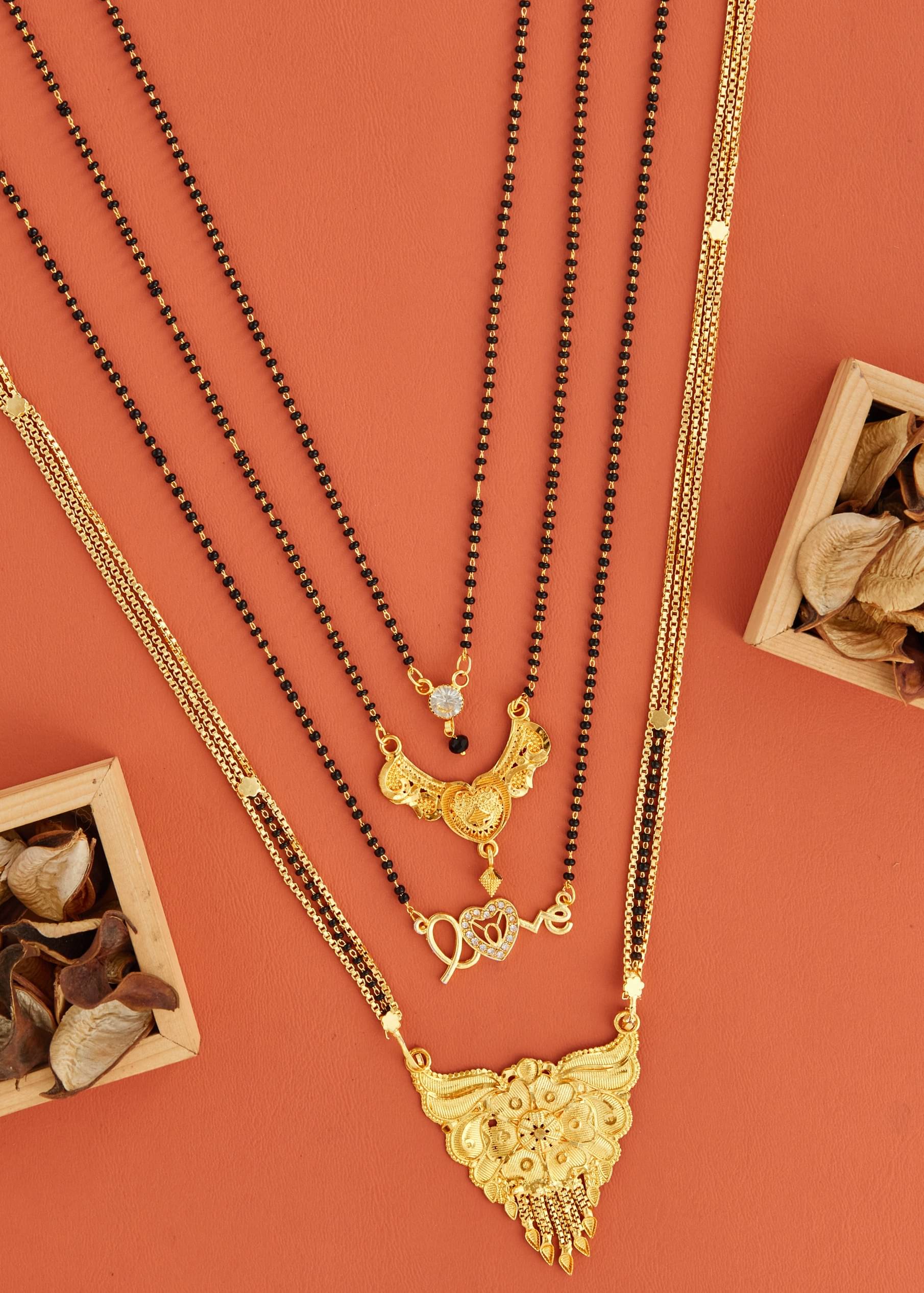 KIEICE Golden Mangalsutra Set ( Pack of 4 ) KIEICE Golden Mangalsutra Set ( Pack of 4 )