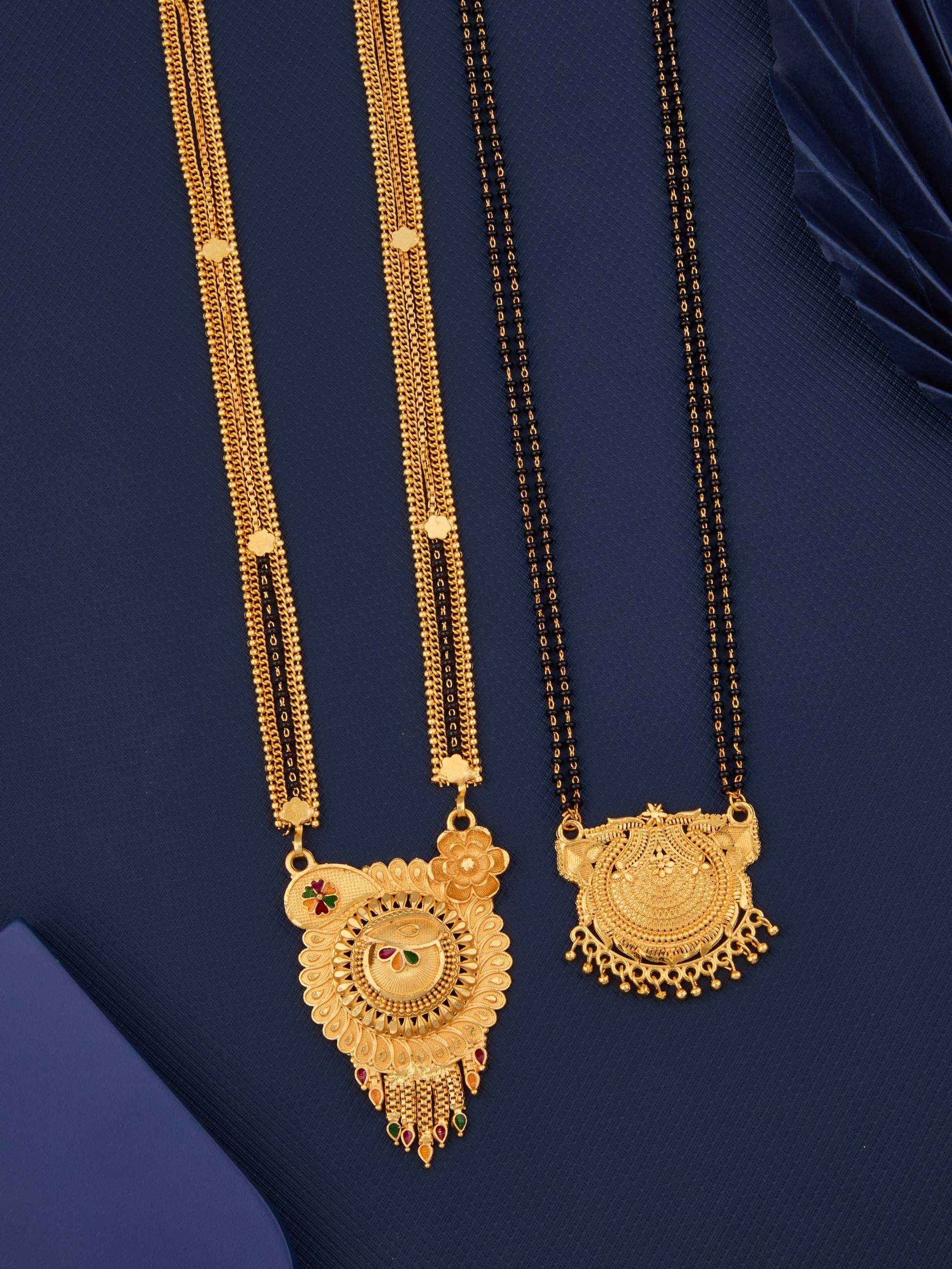    			KIEICE Golden Mangalsutra Set ( Pack of 2 )