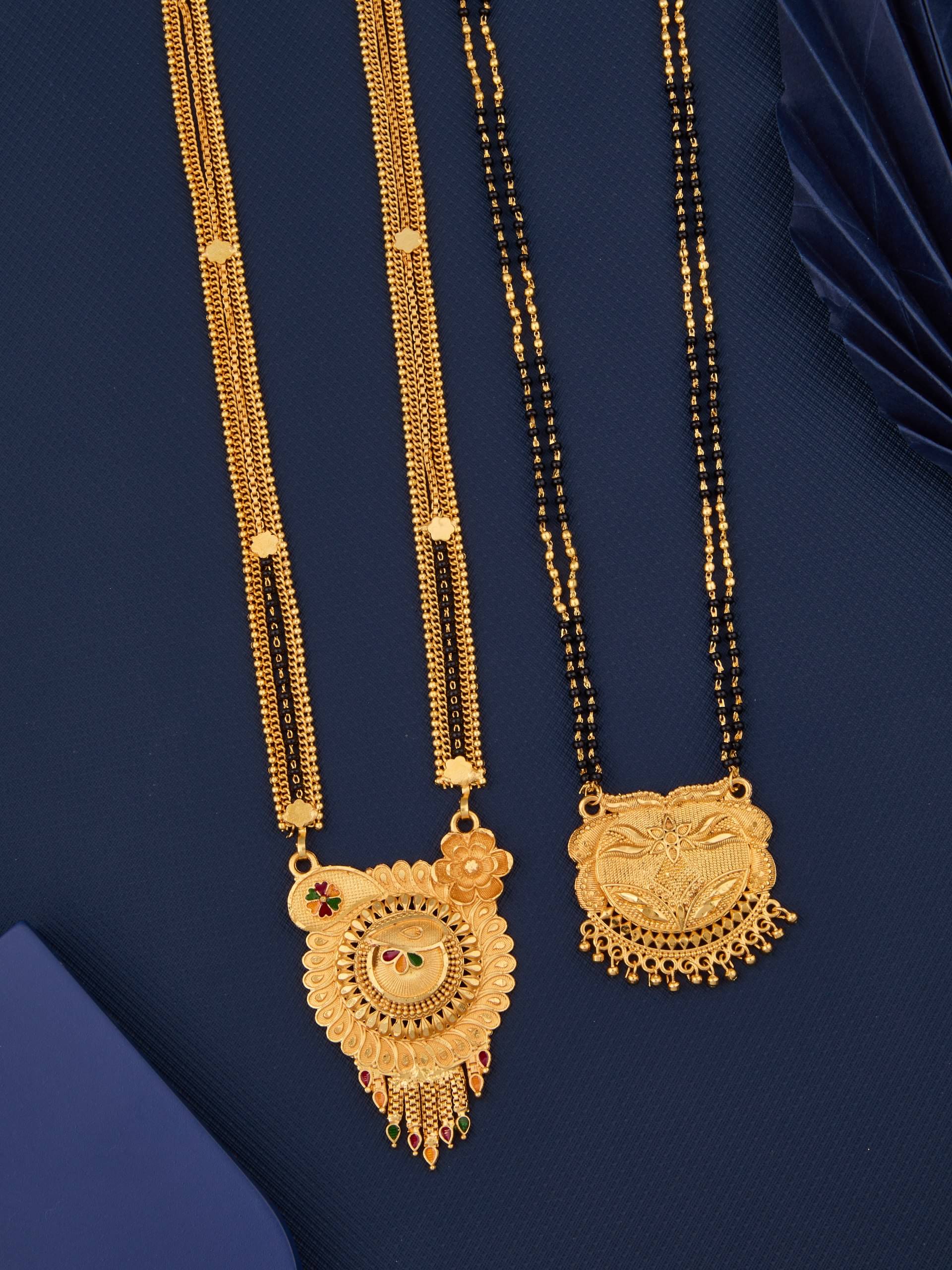     			KIEICE Golden Mangalsutra Set ( Pack of 2 )