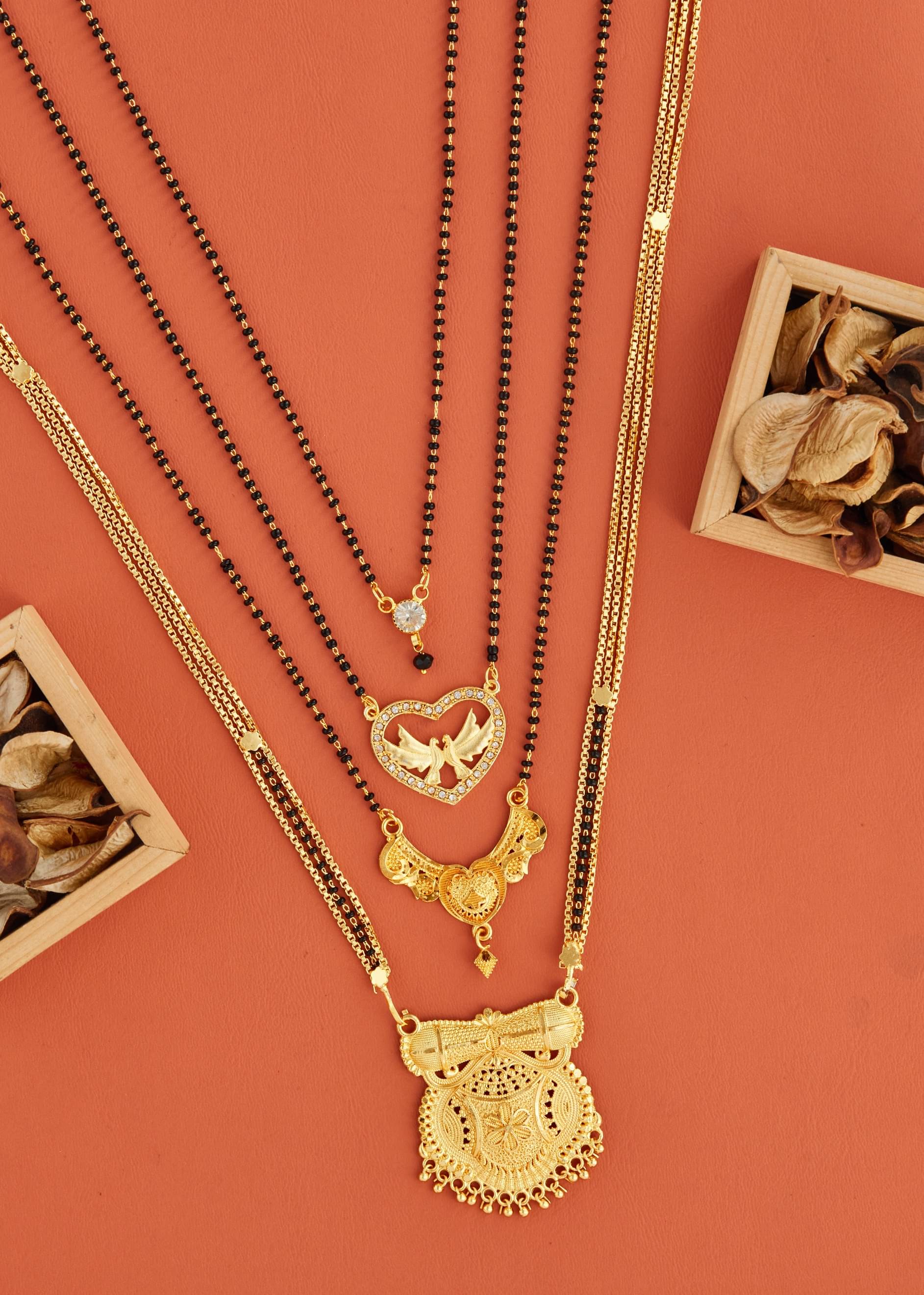 KIEICE Golden Mangalsutra Set ( Pack of 4 ) KIEICE Golden Mangalsutra Set ( Pack of 4 )