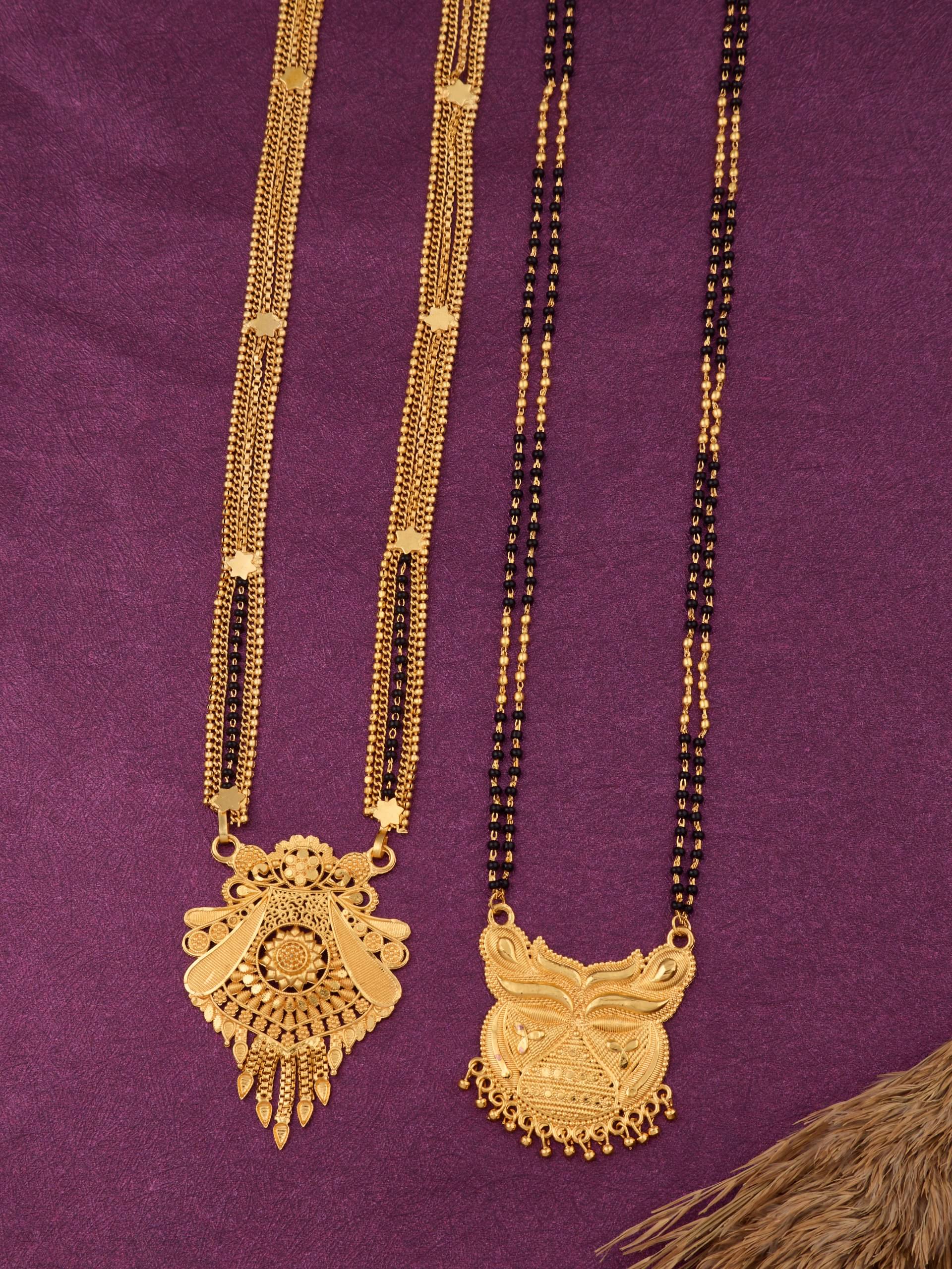 KIEICE Golden Mangalsutra Set ( Pack of 2 )     			KIEICE Golden Mangalsutra Set ( Pack of 2 )